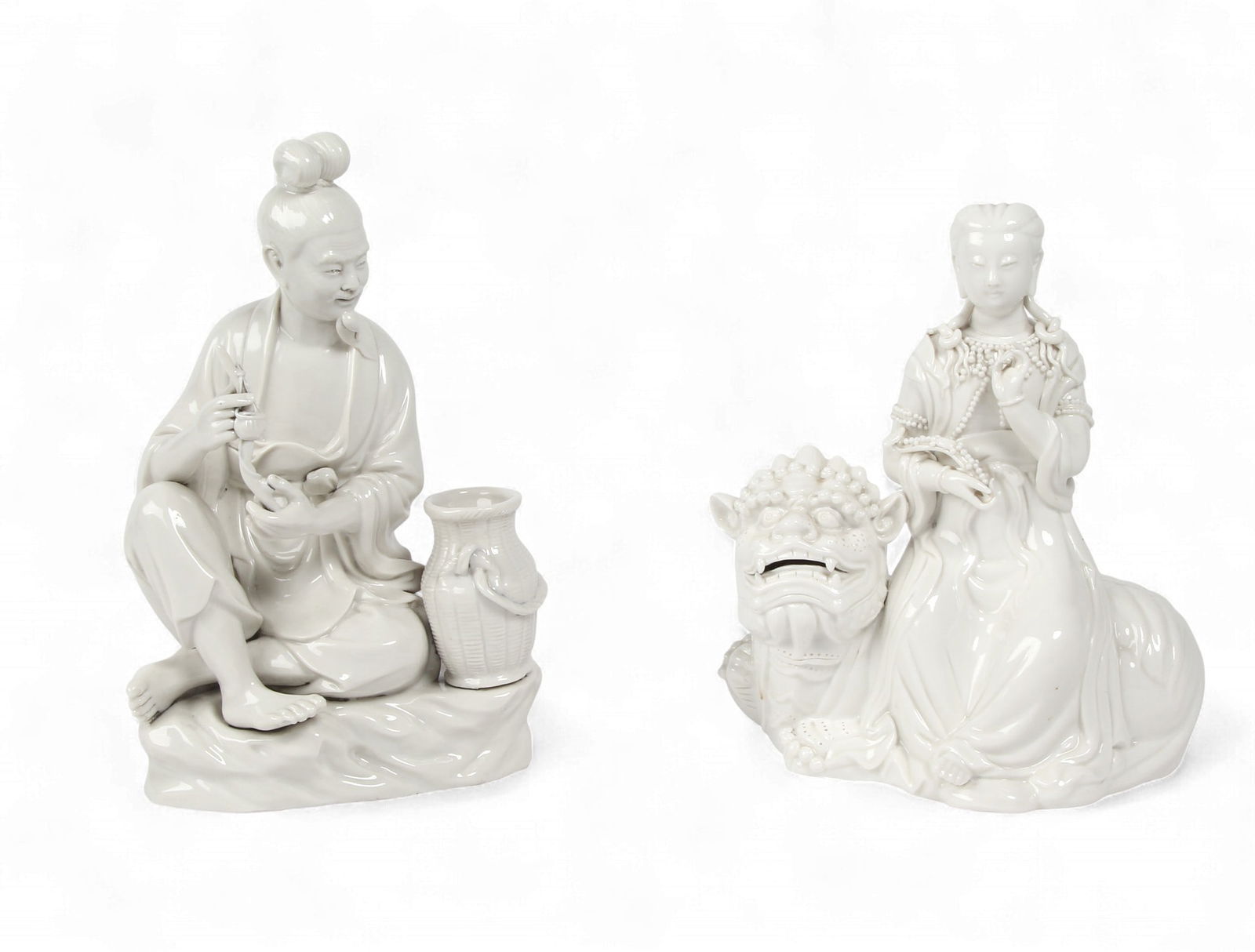 Two Chinese blanc de chine models of seated figures (1 of 5)