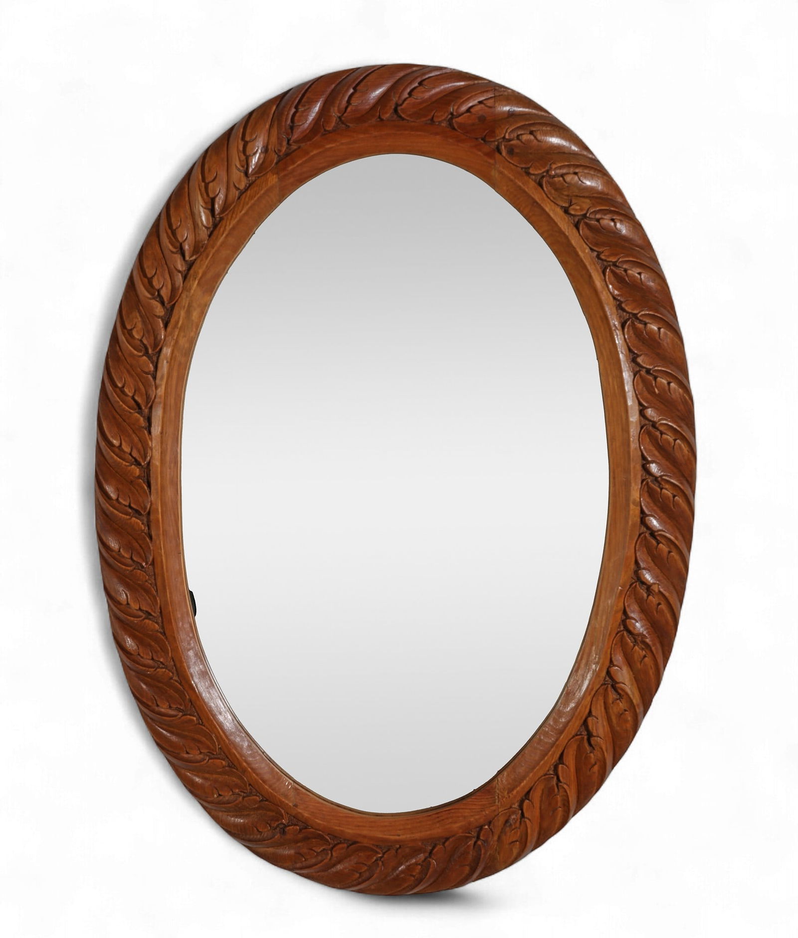 A Neoclassical style oval oak mirror, 19th/20th century (1 of 4)