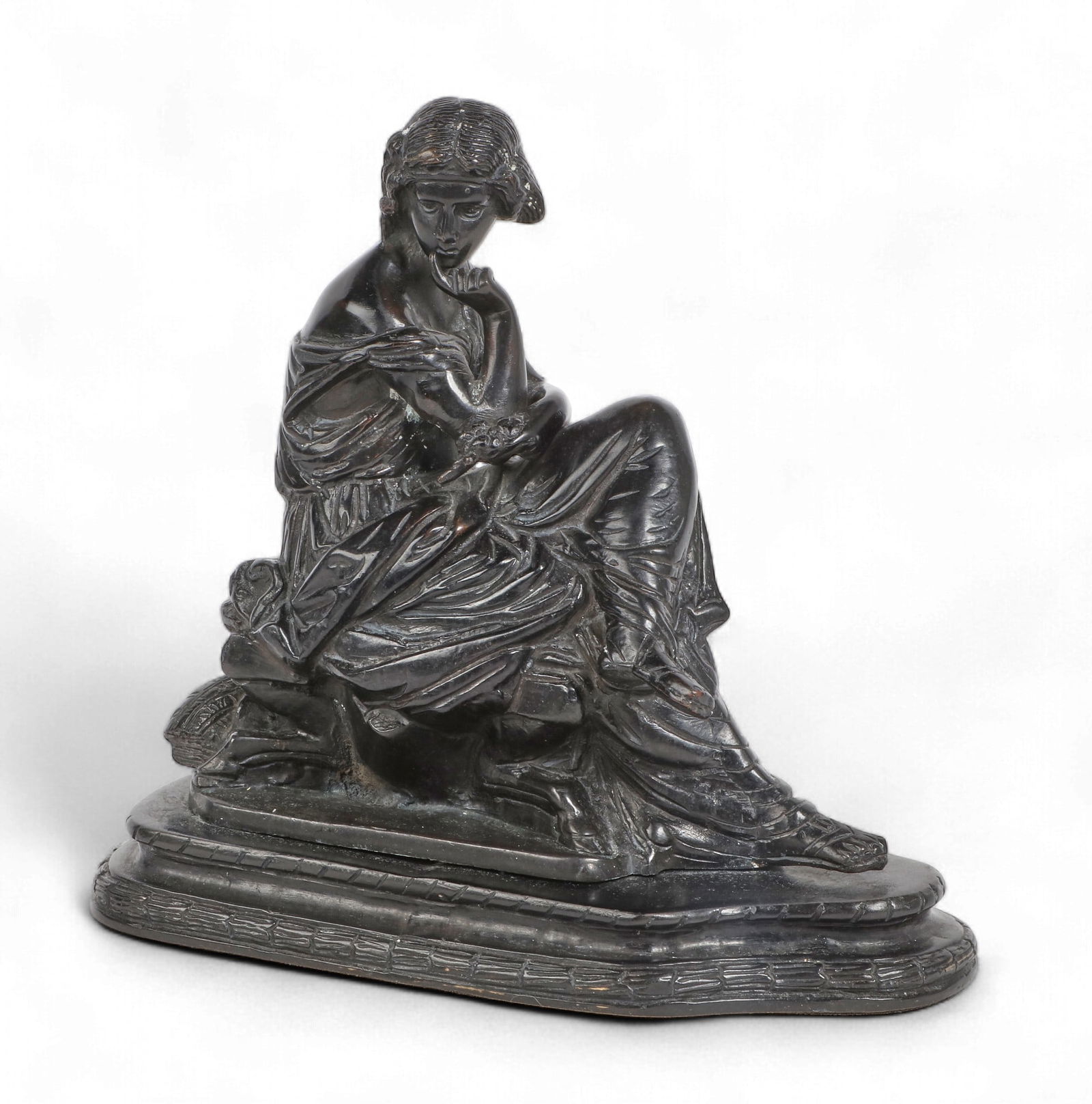 A patinated bronze model of a Classical seated woman, 20th century (1 of 3)
