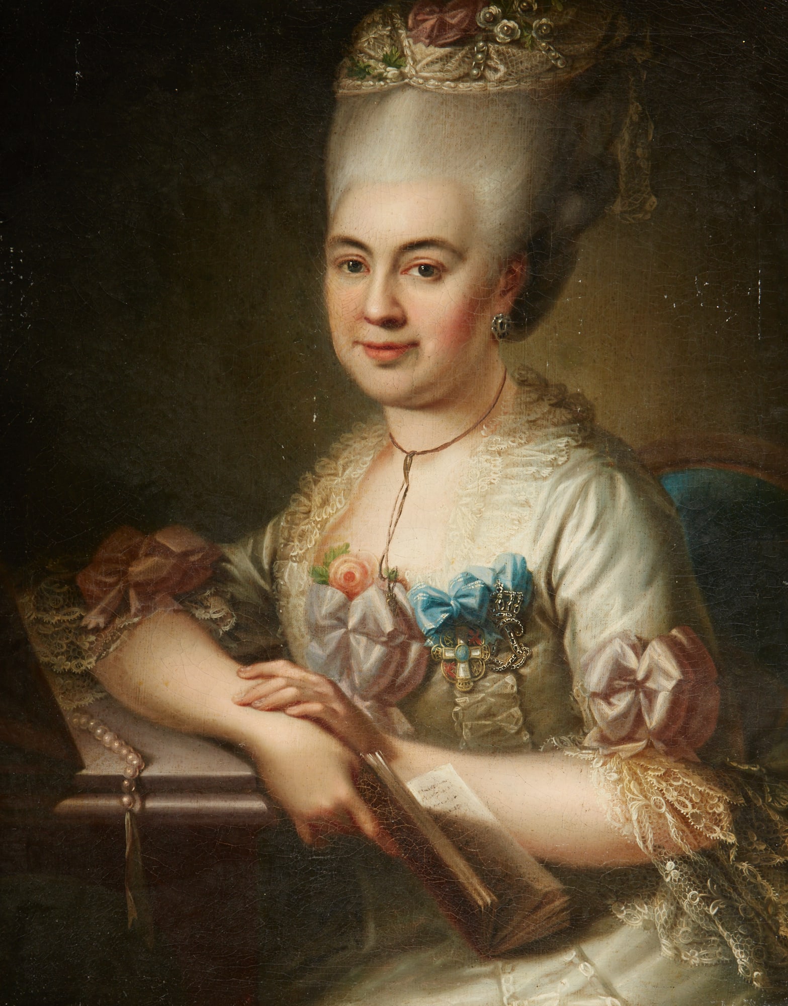 French School (18th century), Portrait of a Lady with her book, oil on canvas (1 of 4)
