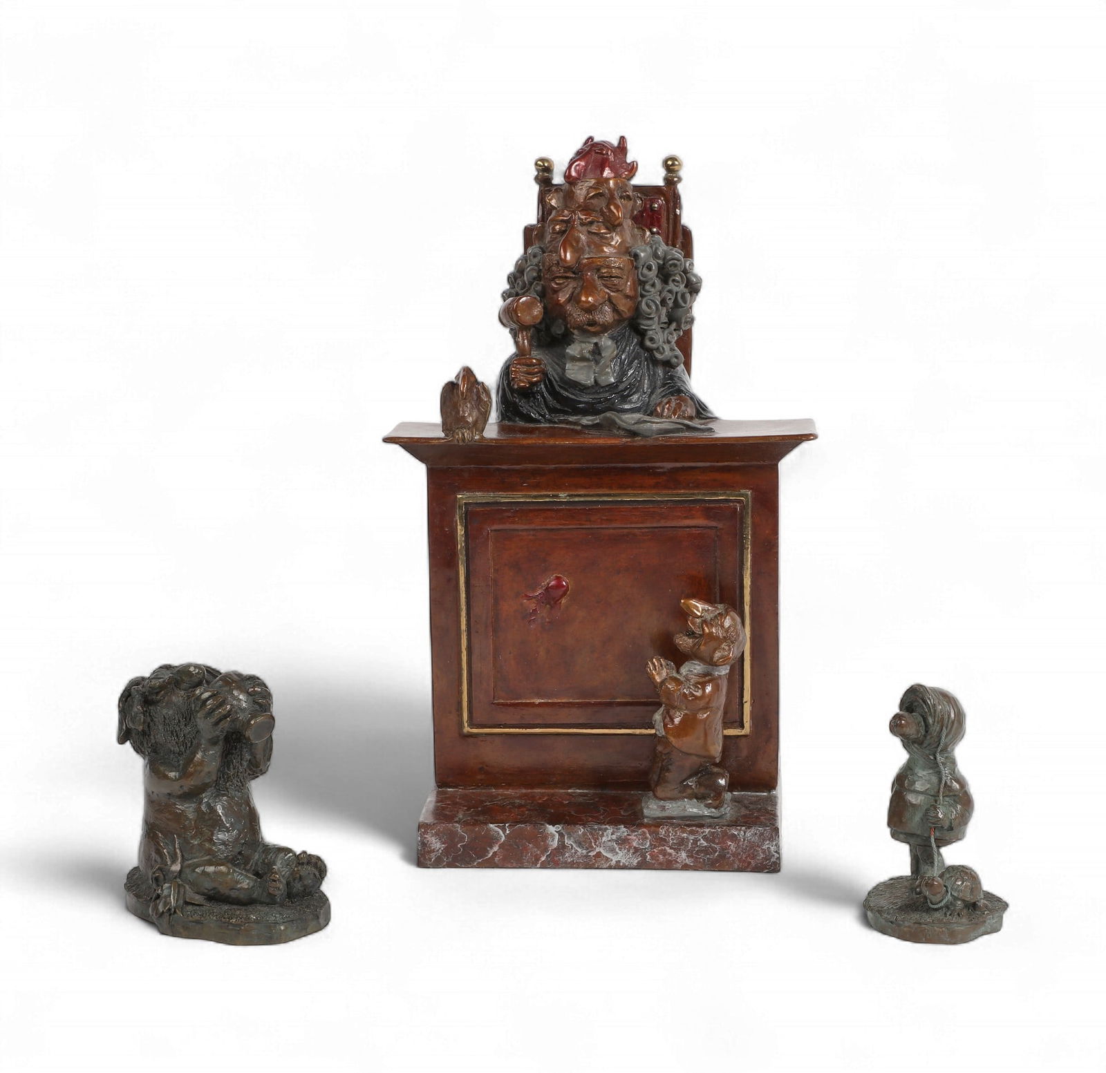 Charles Bragg (American, 1931-2017), Judgement Day 1989, and two others (3), patinated bronzes: Charles Bragg(American, 1931-2017)Judgement Day 1989, and two others (3)patinated bronzeslot consists of three bronzes: 1.Judgment Day signed to base; dated and numbered 126/275 verso; foundry mark "D