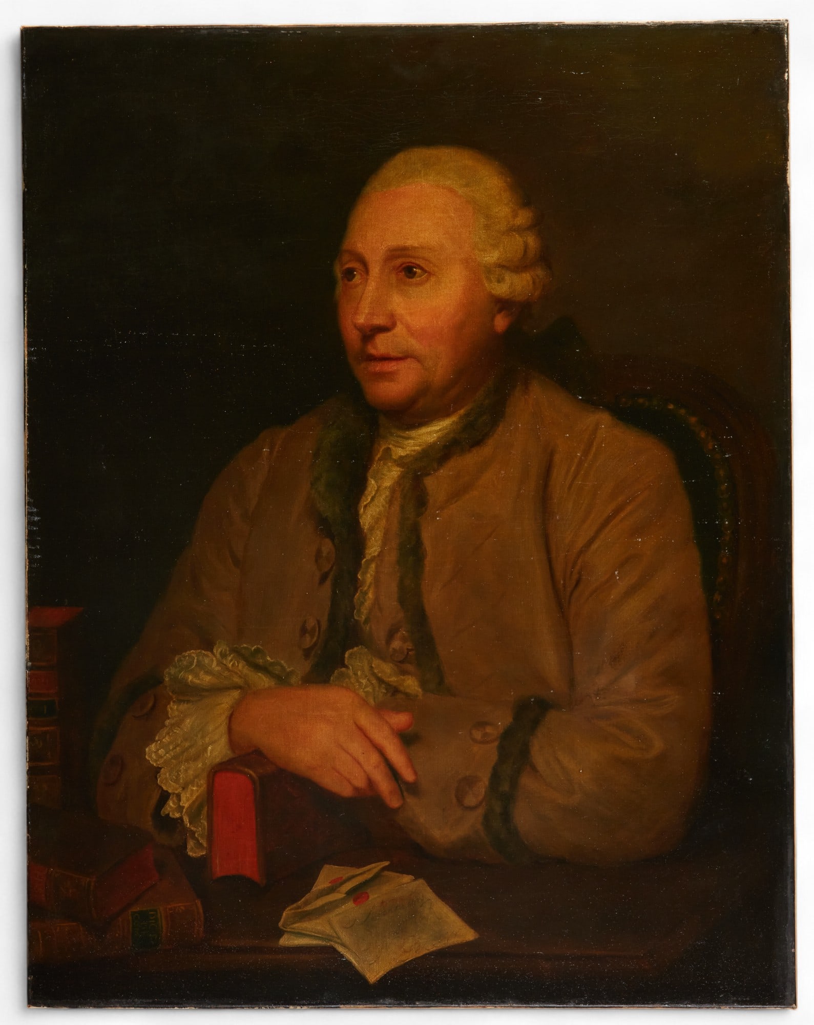 German School (18th century), Portrait of a gentleman possibly Abraham Gotthelf Kastner: German School18th centuryPortrait of a gentleman possibly Abraham Gotthelf Kastneroil on canvas32 x 25 in (81 x 65 cm) Provenance:Property from the Collection of Larry Bond, Utah.