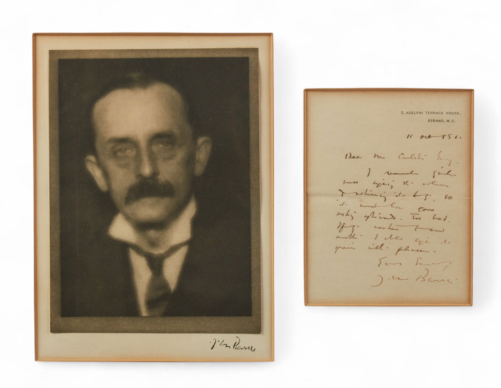 A J.M. Barrie autographed note signed, together with a signed photograph (1 of 6)