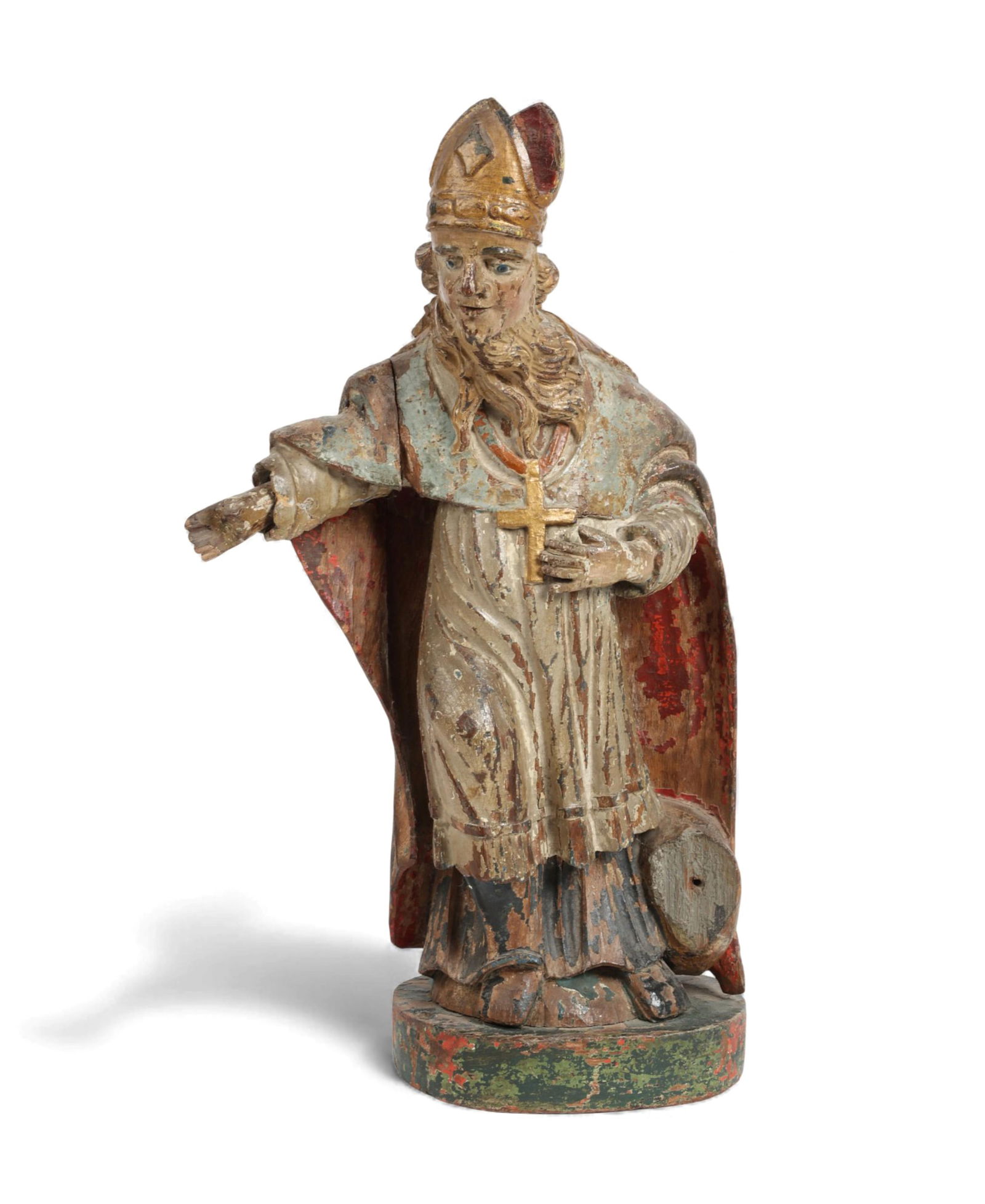 A Spanish Colonial polychrome decorated model of a bishop, 18th/19th century (1 of 5)
