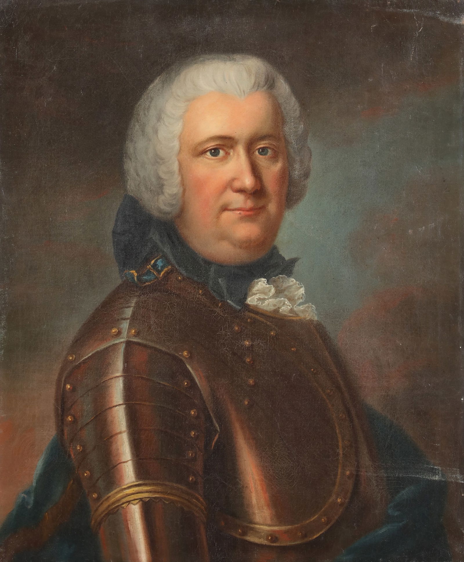 French School (18th century), Portrait of an Officer in armor, oil on canvas (1 of 4)
