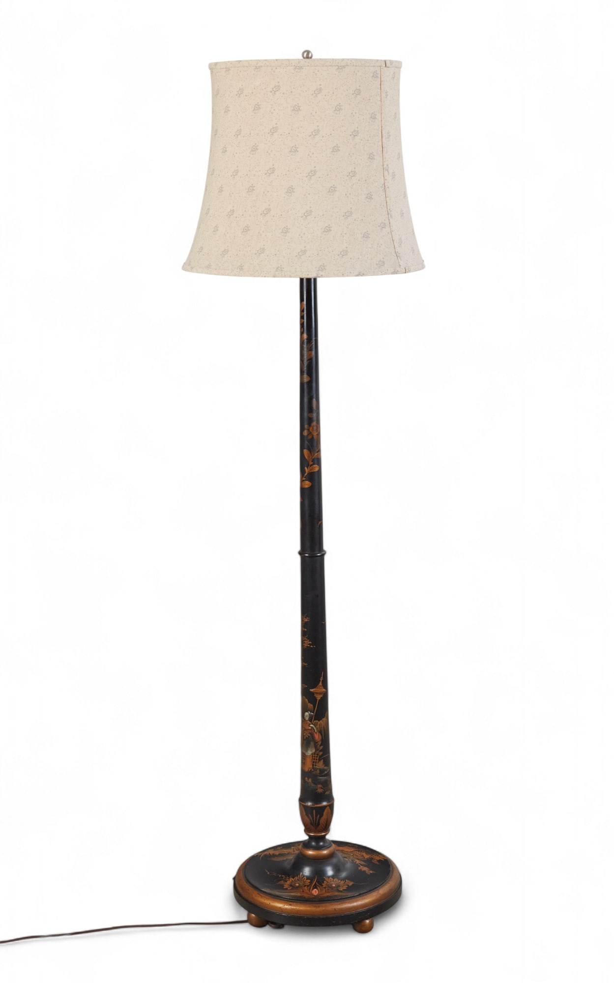 A Chinoiserie decorated gilt and ebonized floor lamp, modern (1 of 8)