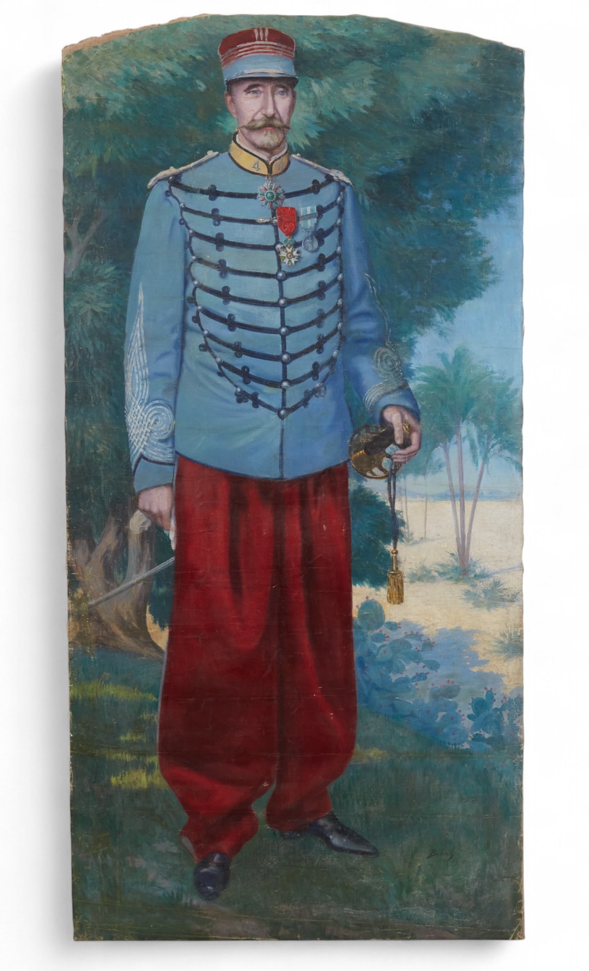Francois Bibal, Lifesize portrait of a French officer, 4th Tirailleurs Regiment, 1917 (1 of 5)