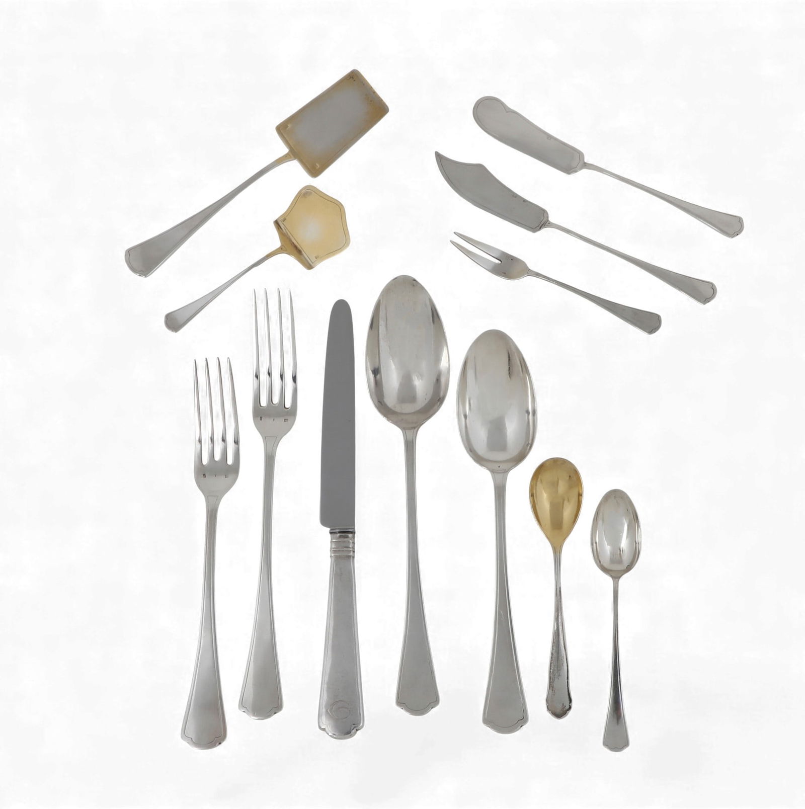 A Continental 800 standard silver flatware service, probably Swiss, maker s mark G.S (1 of 6)