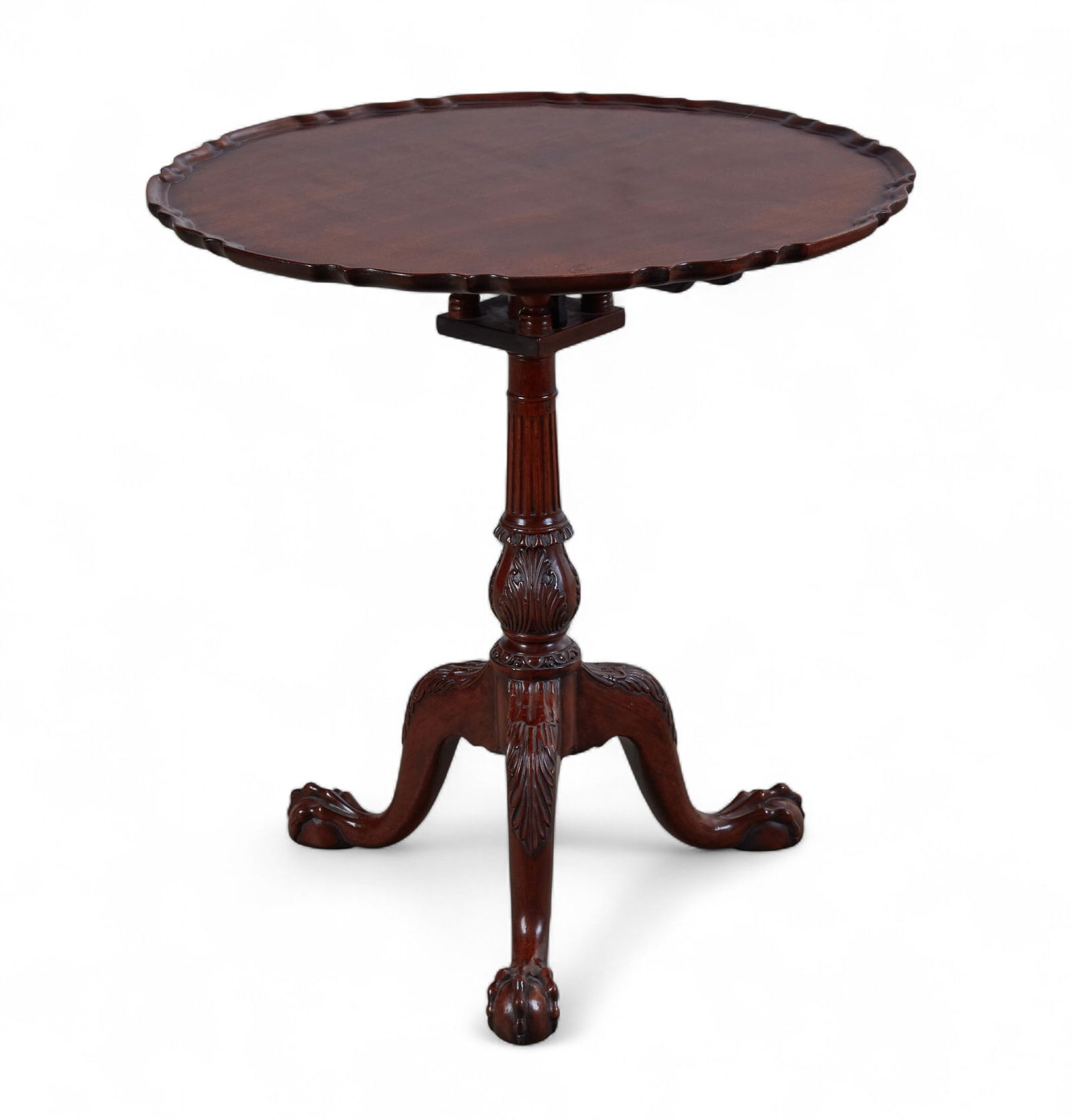 A Burton-Ching George III style mahogany piecrust table, modern (1 of 7)