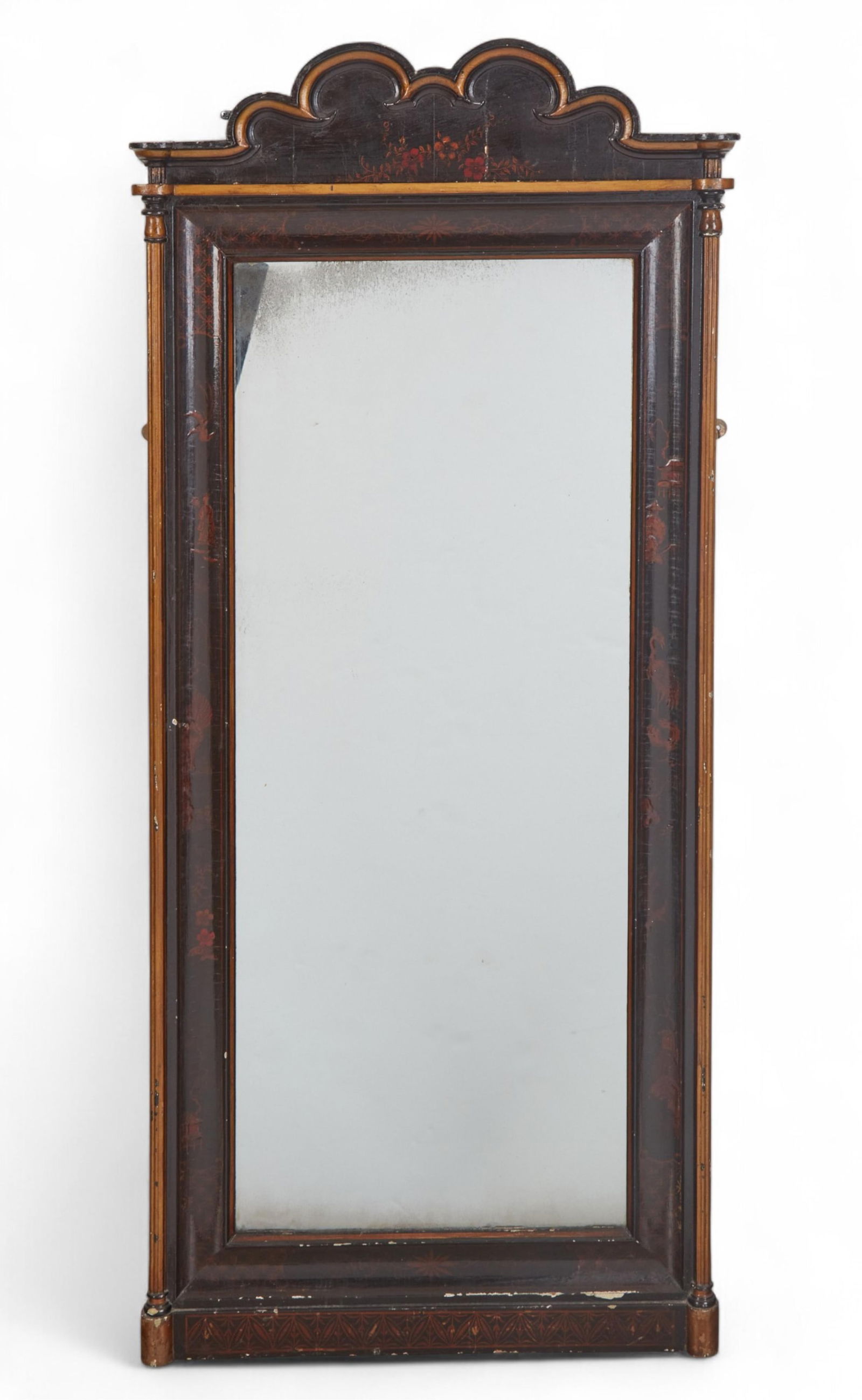 A Continental parcel gilt and painted chinoiserie decorated mirror, 19th century (1 of 6)