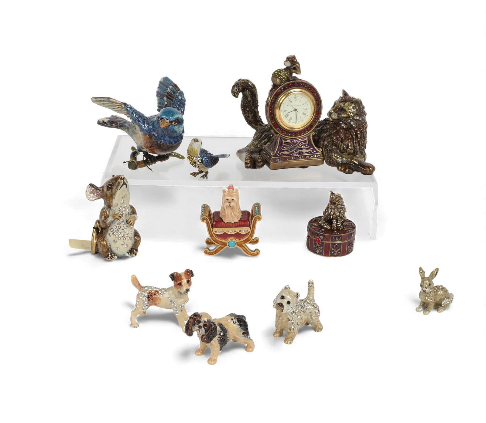 A group of ten Jay Strongwater  jeweled  enamel animals, Modern (1 of 4)