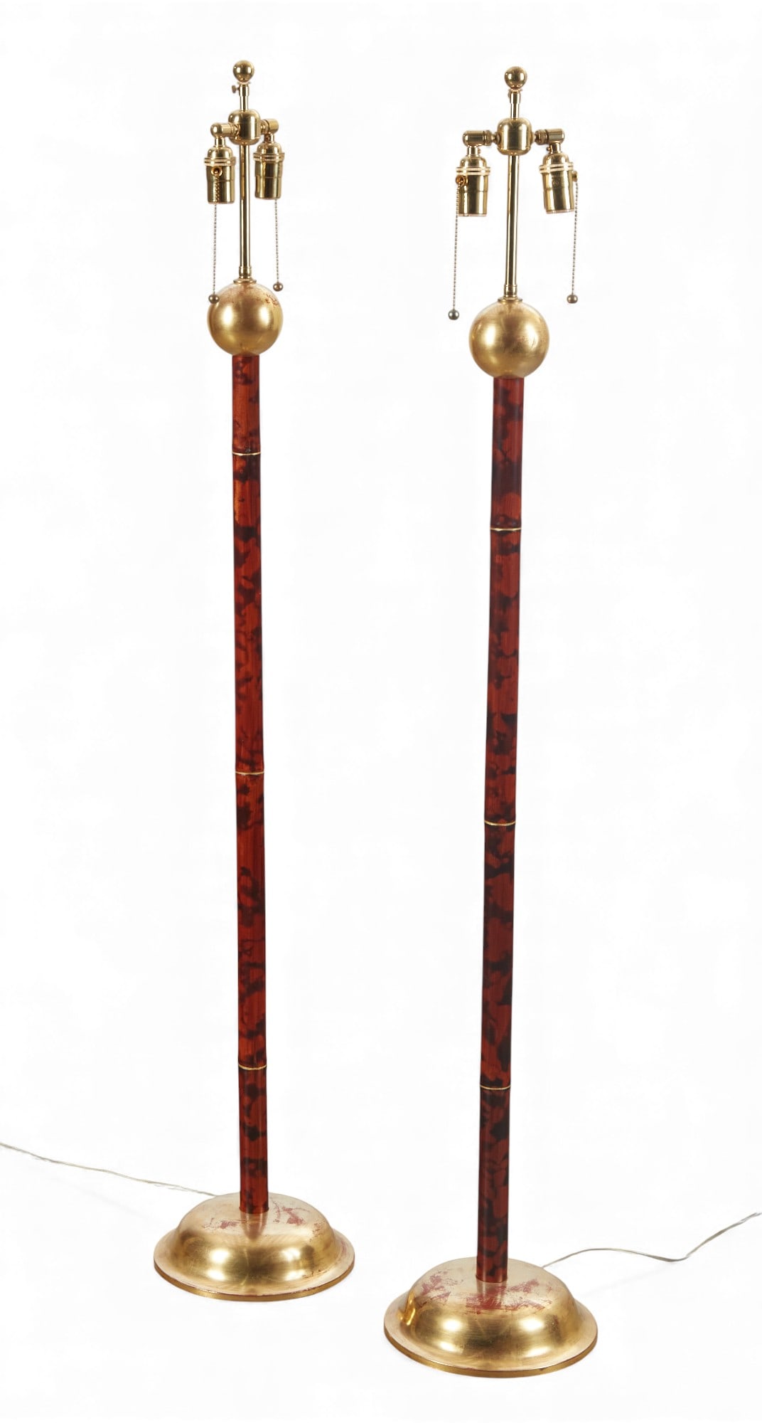 A pair of floor lamps with associated shades (1 of 8)