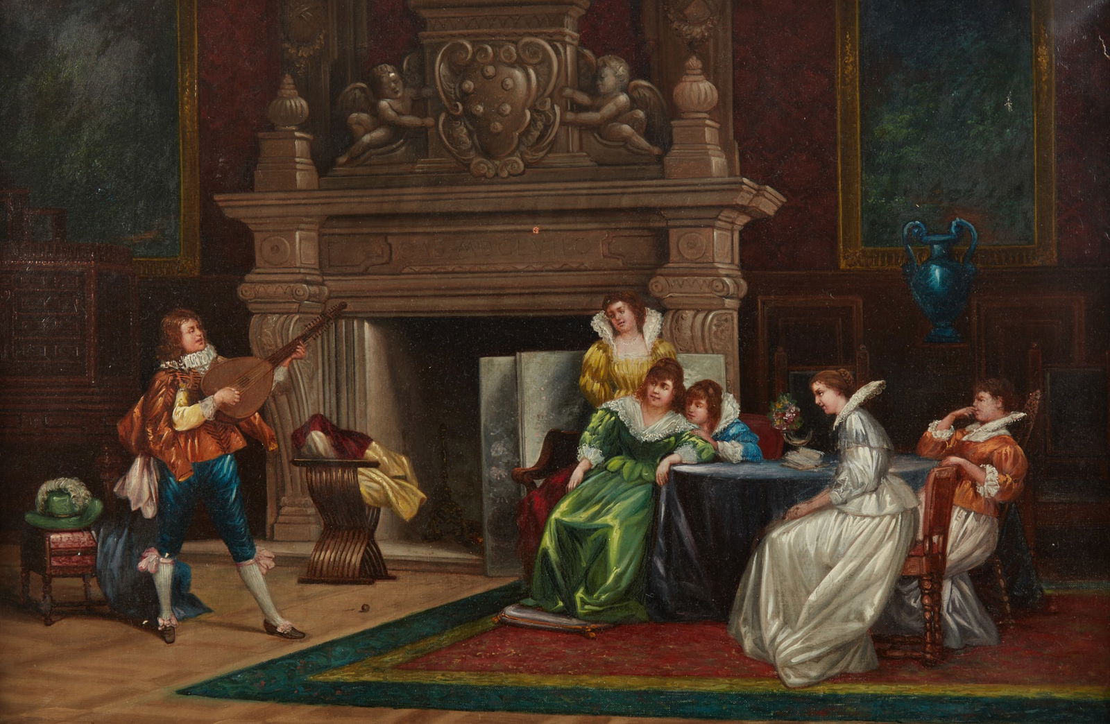 Continental School (19th/20th century), The concert, oil on canvas, 20 x 30in (51 x 76cm) (1 of 4)