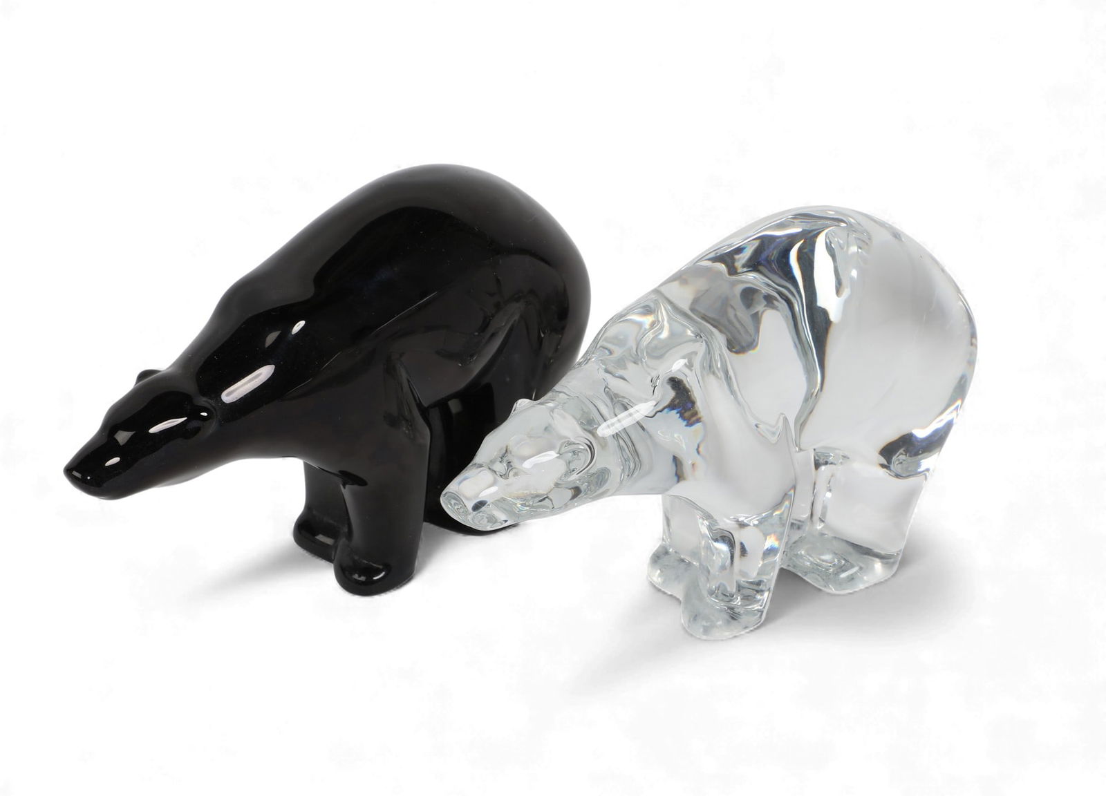 Two Baccarat glass polar bears, modern (1 of 4)