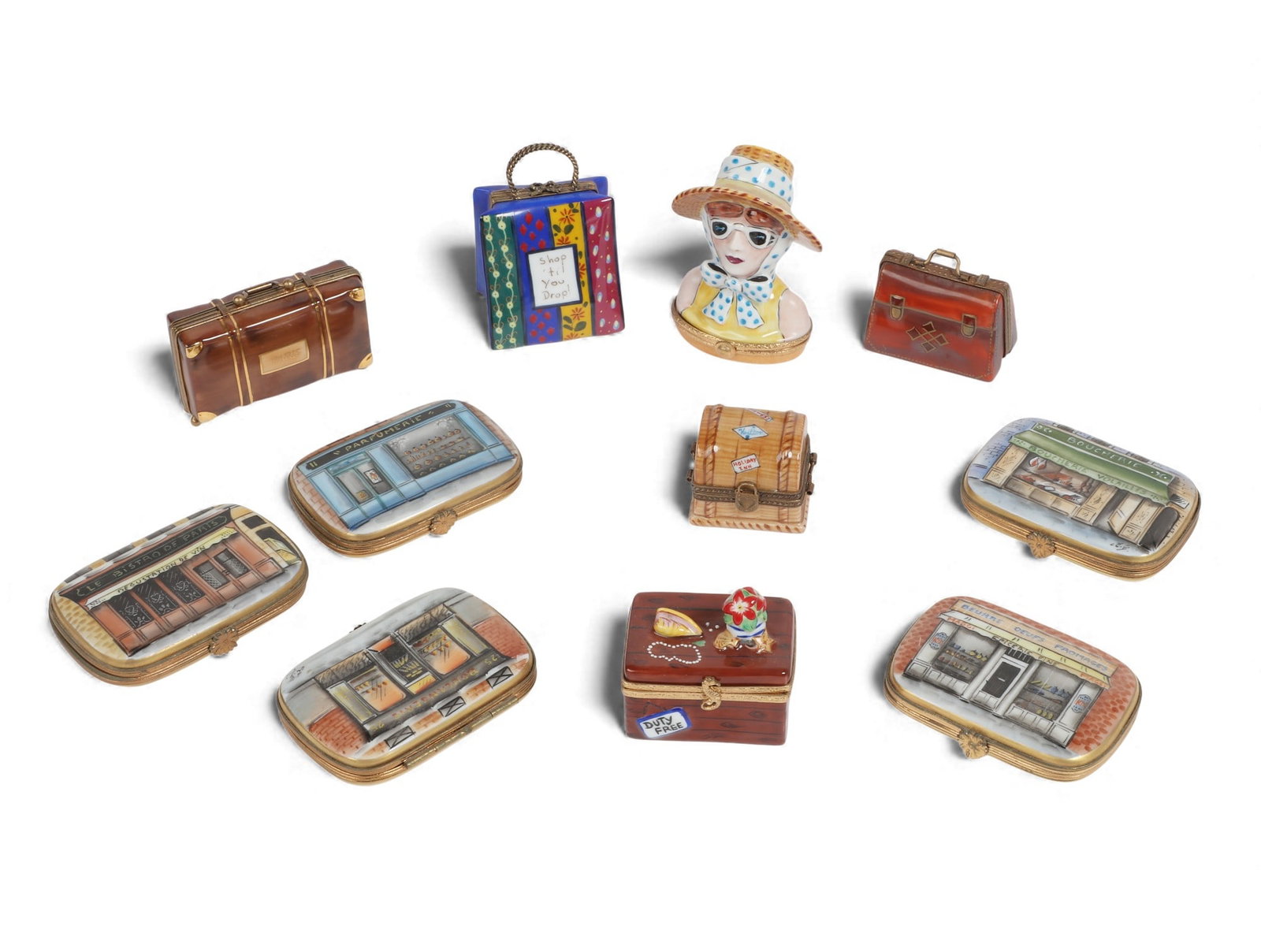 A collection of eleven Limoges porcelain trinket boxes, 20th century (1 of 4)