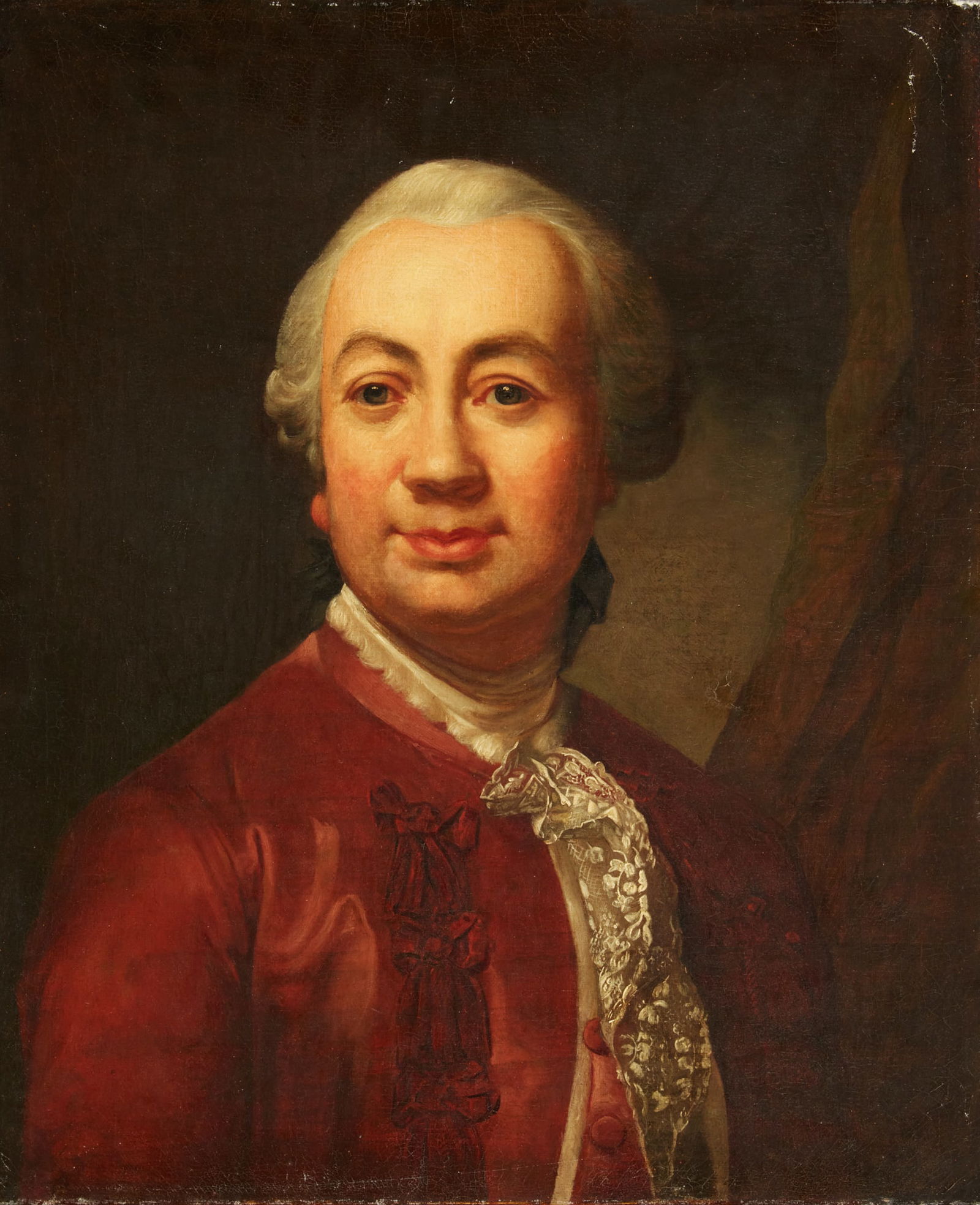 French School (18th century), Portrait of a gentleman in red, oil on canvas (1 of 4)