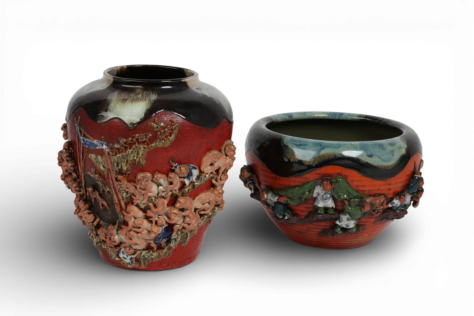 Two Japanese Sumida Gawa pottery vessels (1 of 10)