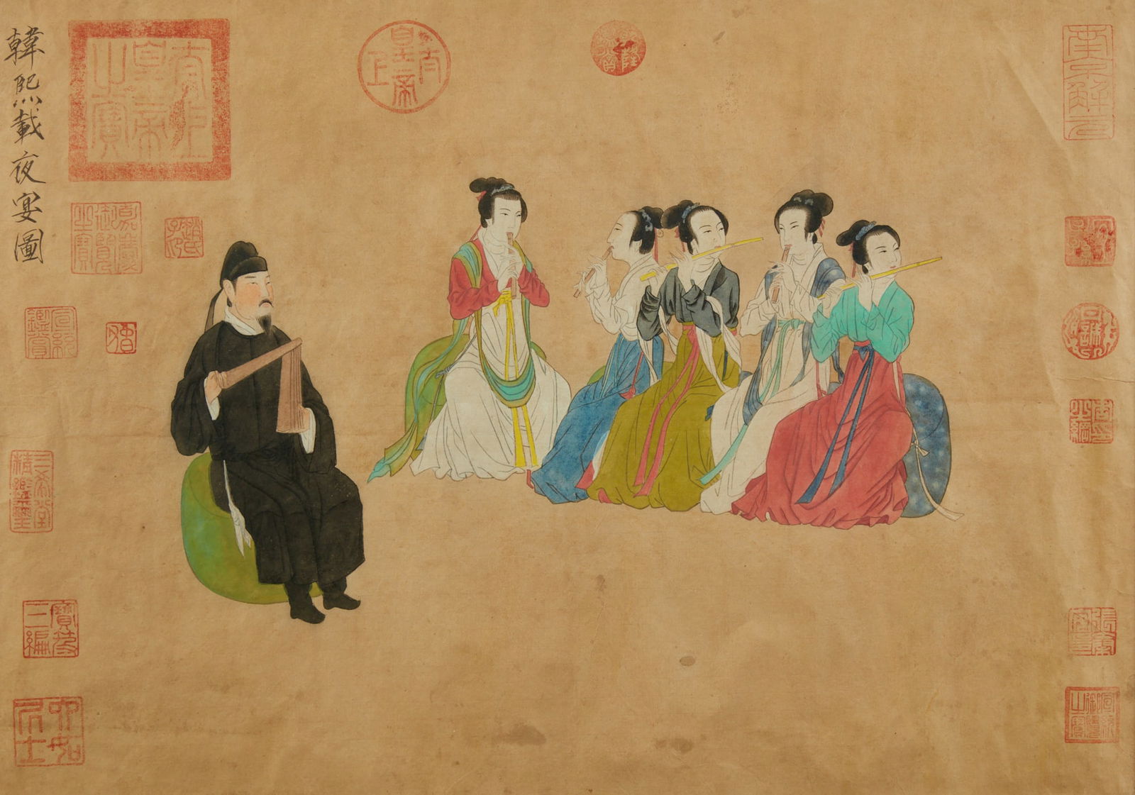 After Gu Hongzhong, a 20th century reproduction from The Night Revels of Han Xizai handscroll (1 of 6)