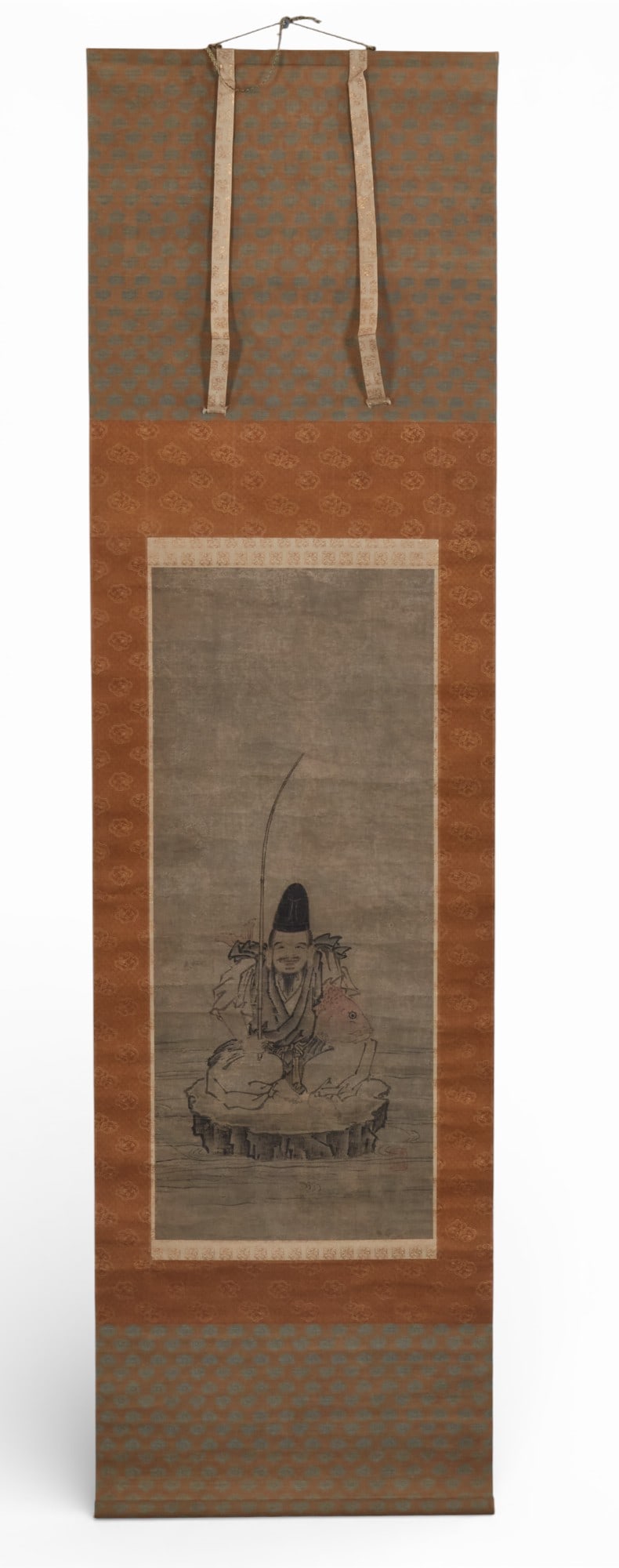 Manner of Shuko , Ebisu, scroll painting, image 34 3/4 x 14 1/2in (88 x 37cm) (1 of 6)