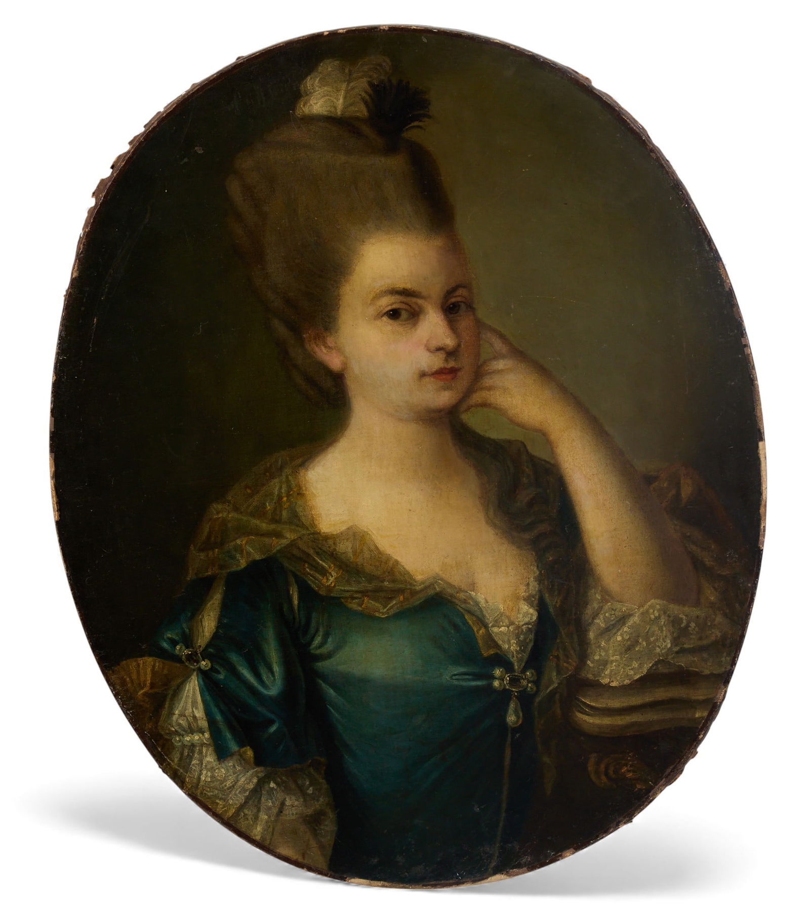 French School (18th century), Portrait of a lady, oil on canvas, 30 x 25in (76 x 64cm) (1 of 4)