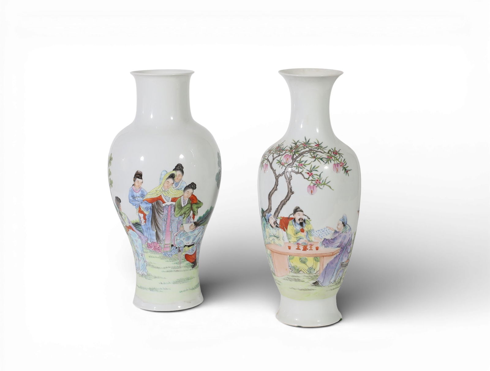 Two Chinese Famille Rose porcelain baluster vases (1 of 6)