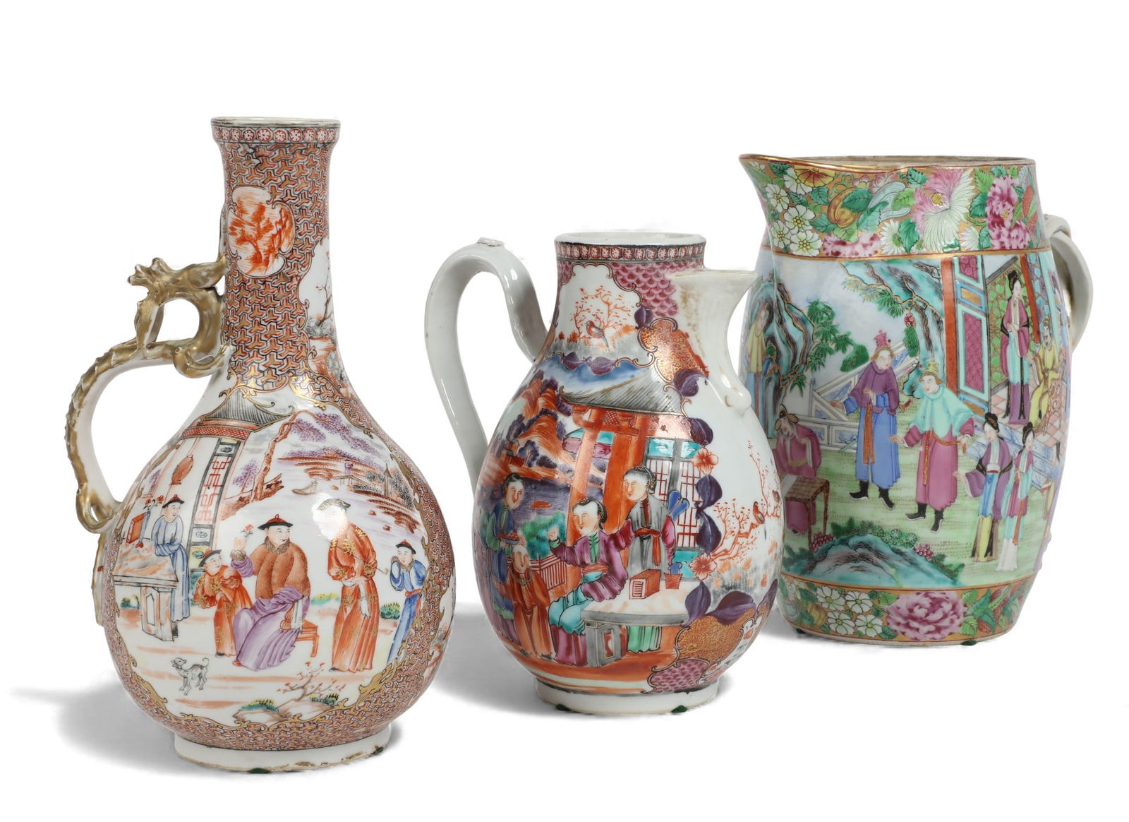 Three Chinese Export Famille Rose porcelain vessels (1 of 5)