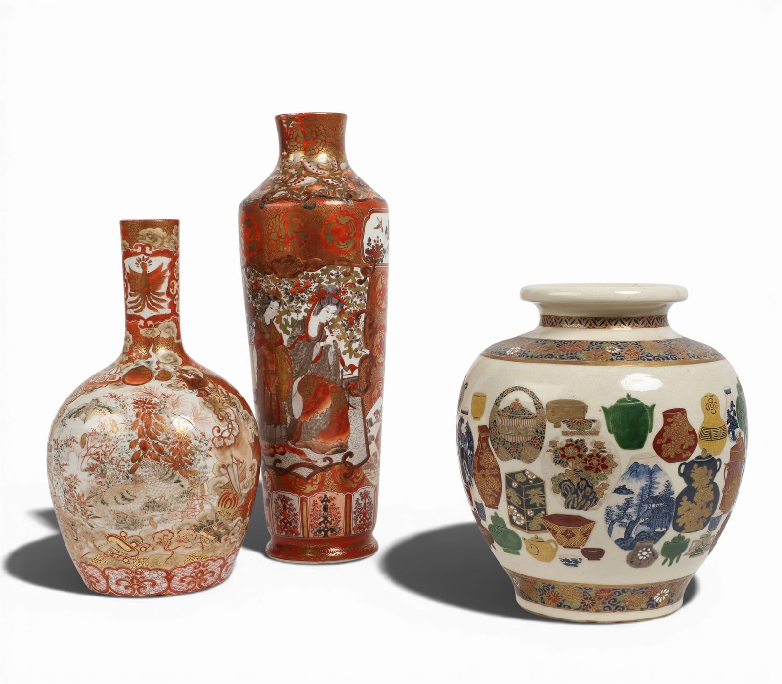 Three Japanese ceramic vases (1 of 9)