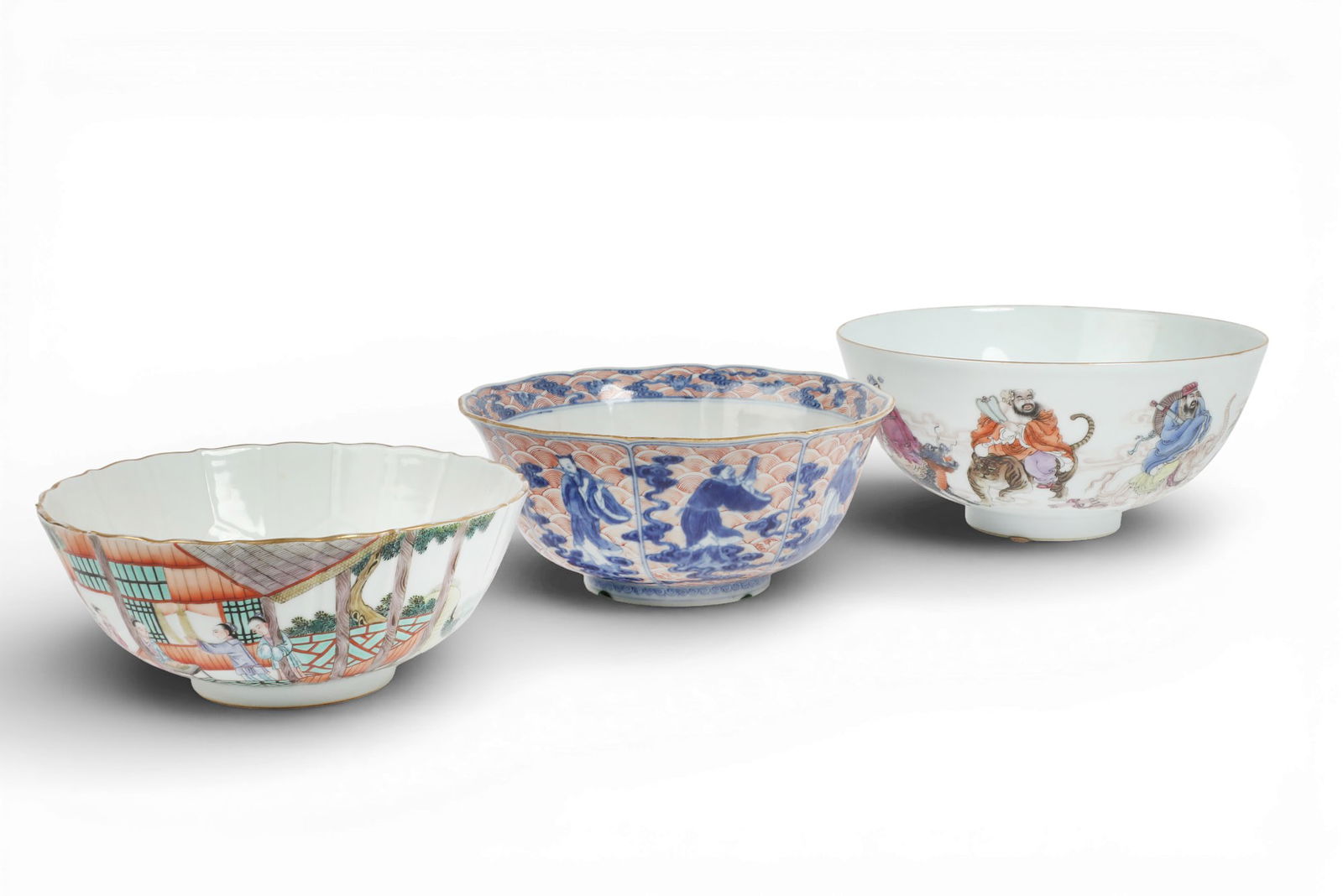 Three Chinese porcelain bowls (1 of 6)