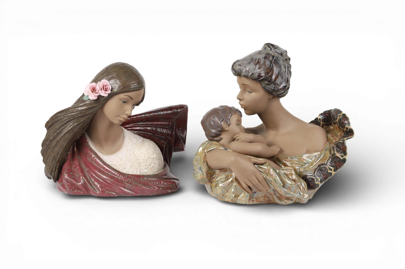 Two large Lladro figures 'Deep in Thought' and 'Cherish' (1 of 5)