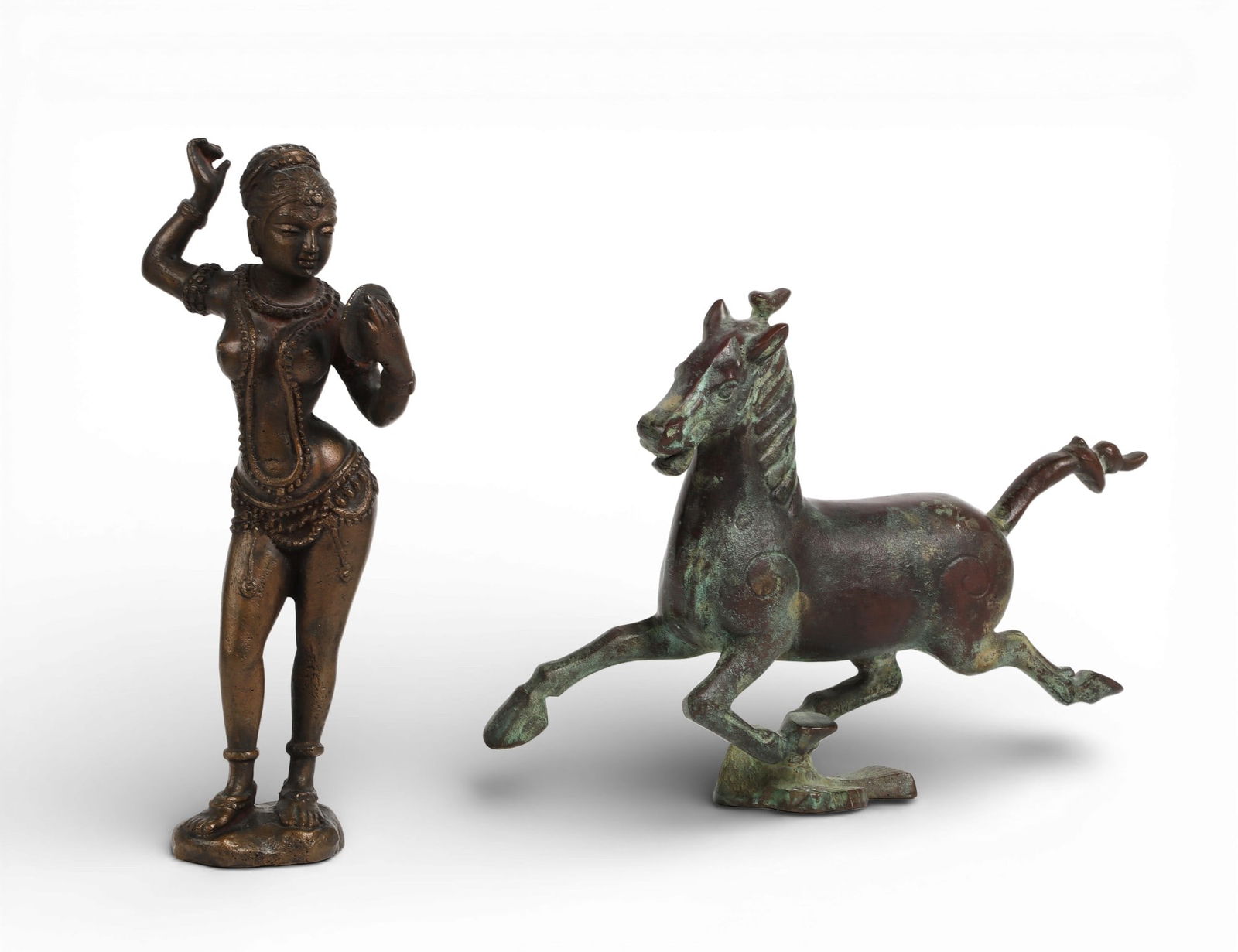 A bronze figure of a horse together with a standing woman (1 of 7)