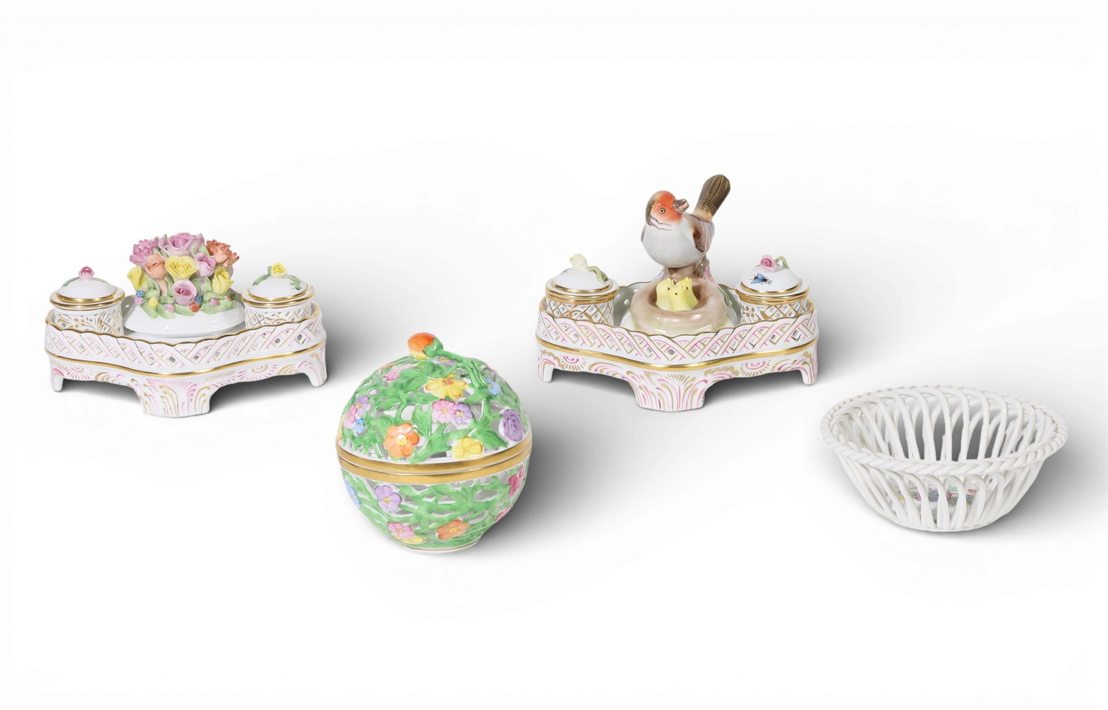 A group of four Herend porcelain table articles (1 of 6)