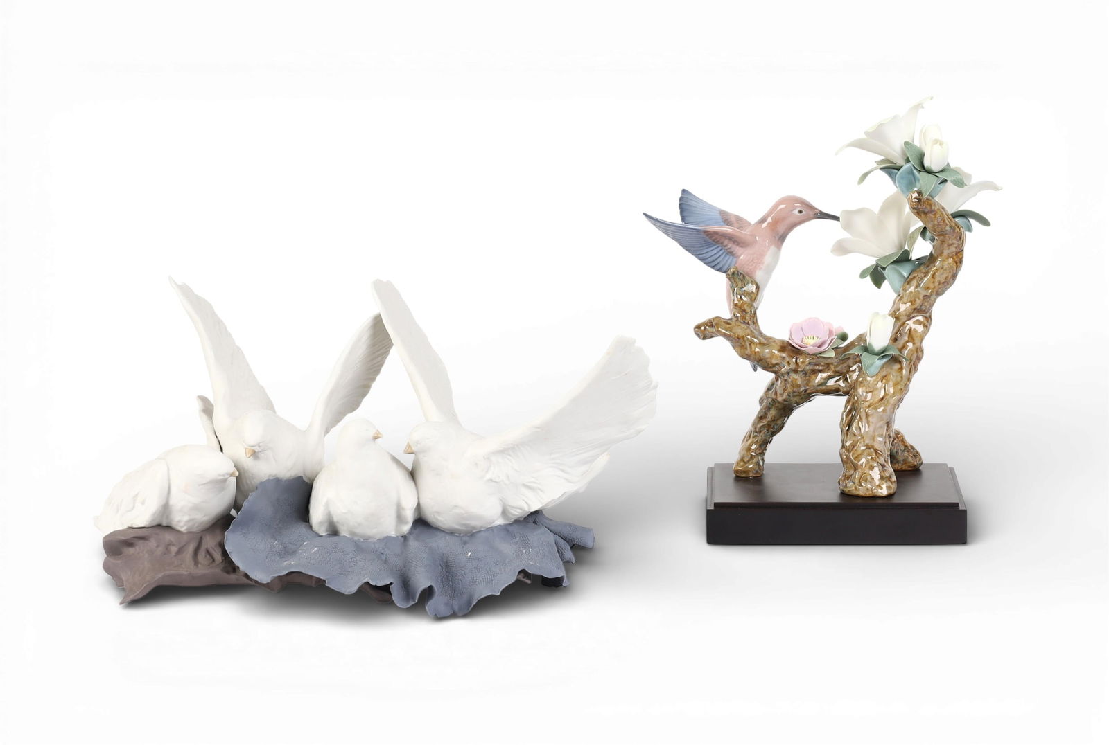 Two limited Edition Lladro figures ?Hummingbird? 903/1000, and ?Nesting Doves? 296/300 both with (1 of 7)