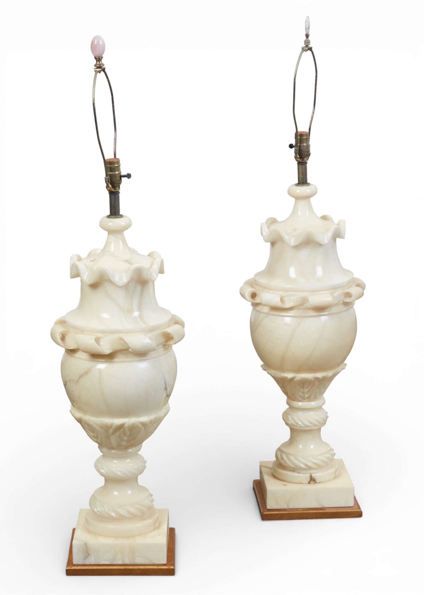 A pair of large Alabaster table lamps (1 of 4)