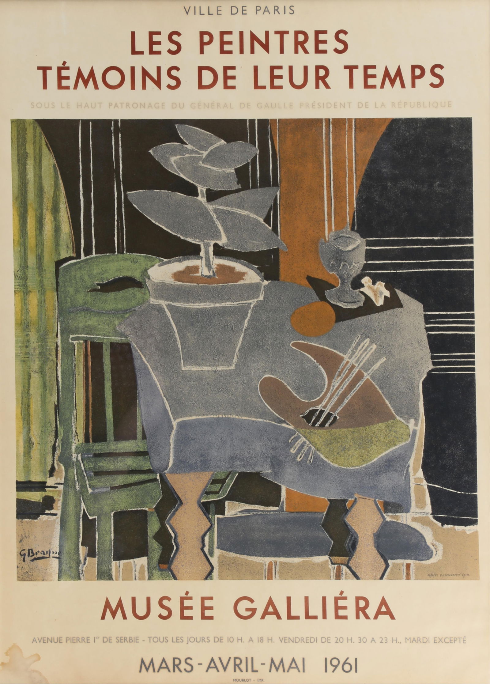 An offset reproduction of a 1961 Beau Galliera Museum exhibition Poster (1 of 3)