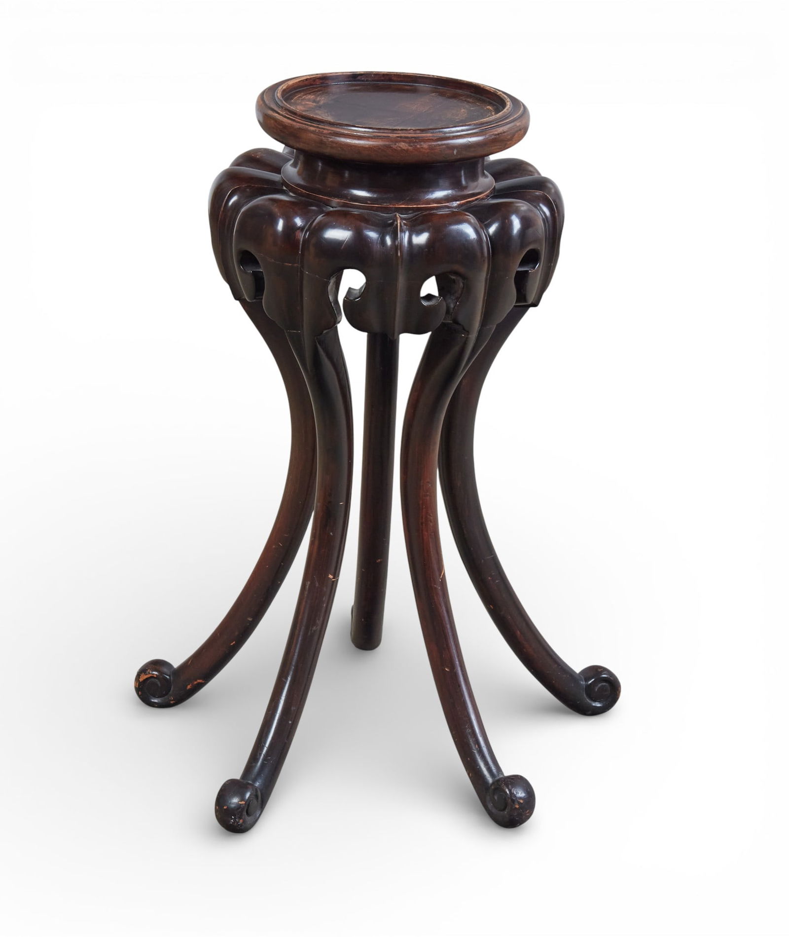 An Asian stained hardwood pedestal (1 of 5)