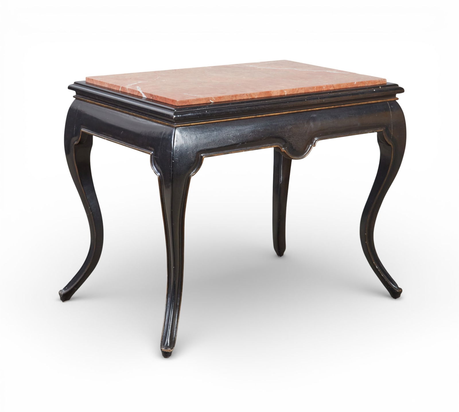 A parcel gilt black painted and rouge marble inset center table, modern (1 of 8)