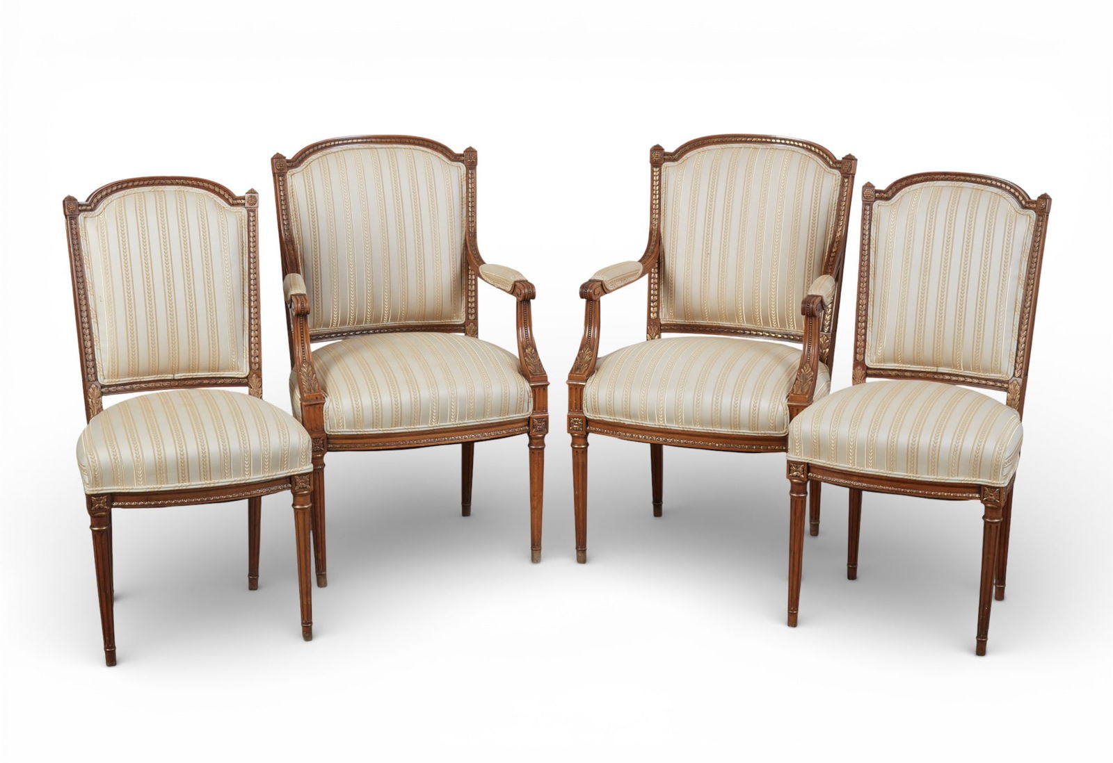 A group of four Louis XVI style upholstered chairs (1 of 6)
