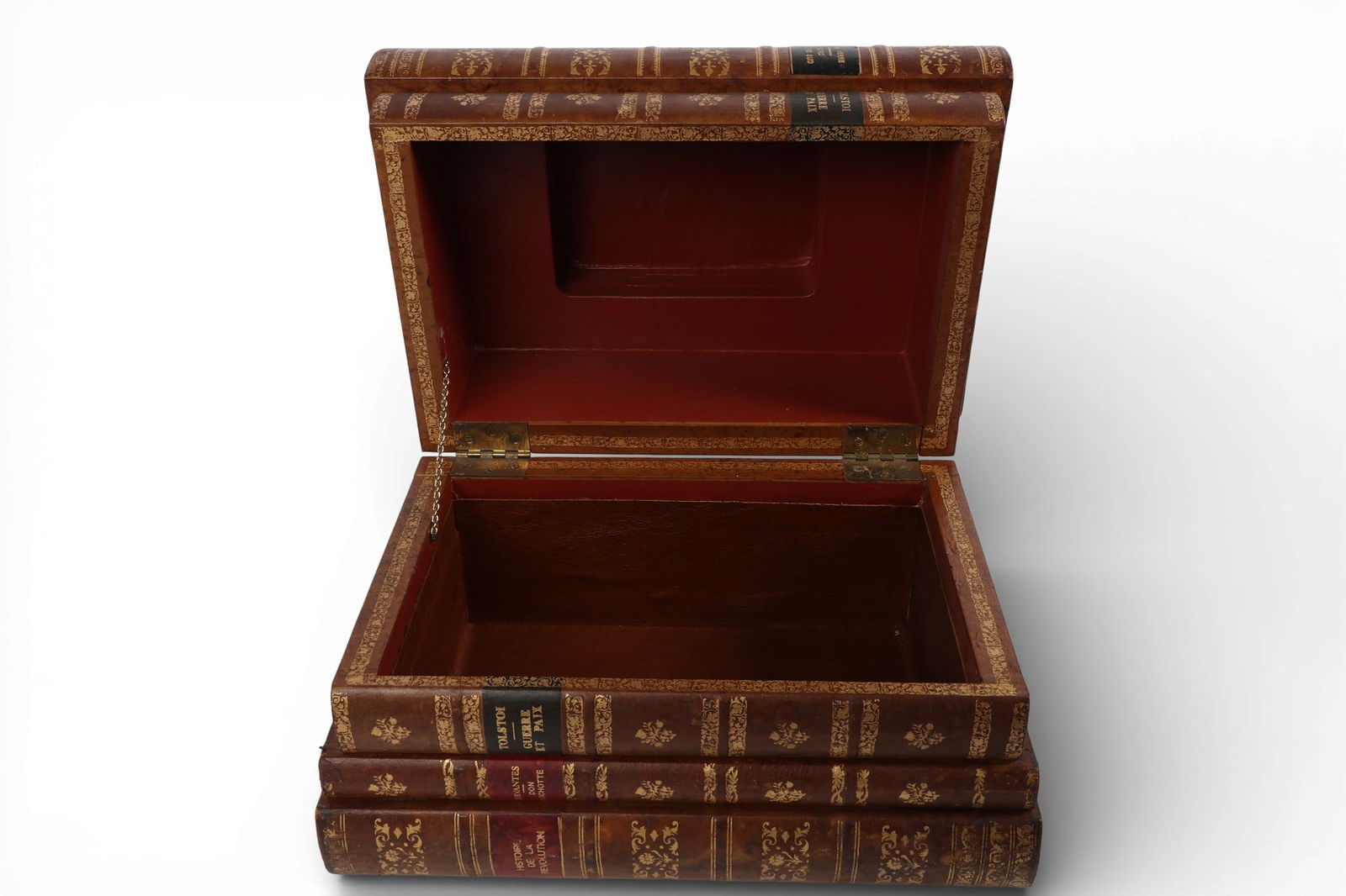 Three leather bound book boxes - 2