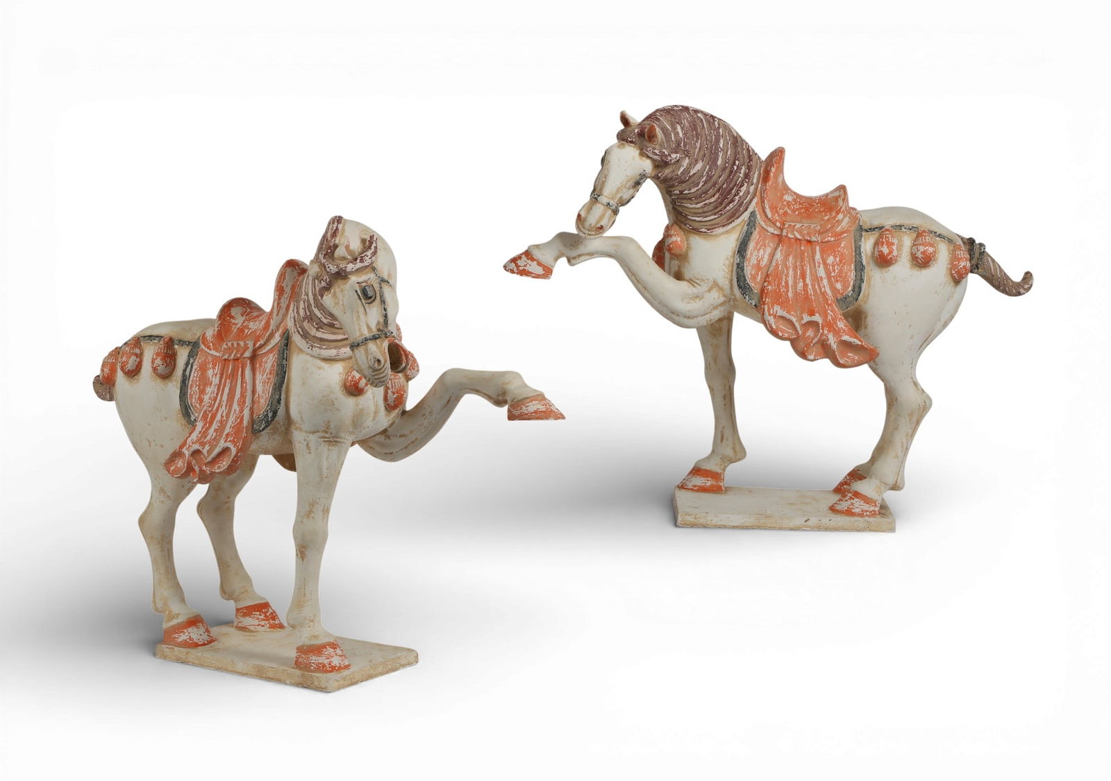A pair of Chinese painted horses (1 of 5)