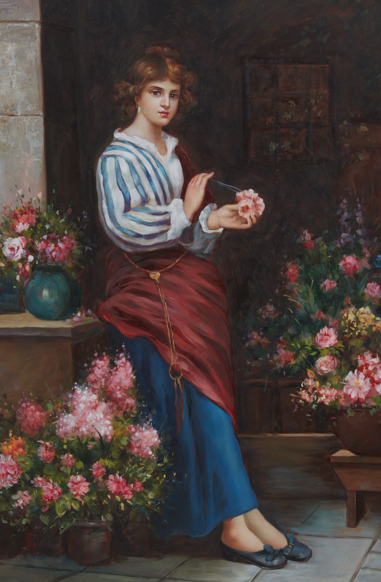 A painting of woman in a garden (1 of 5)