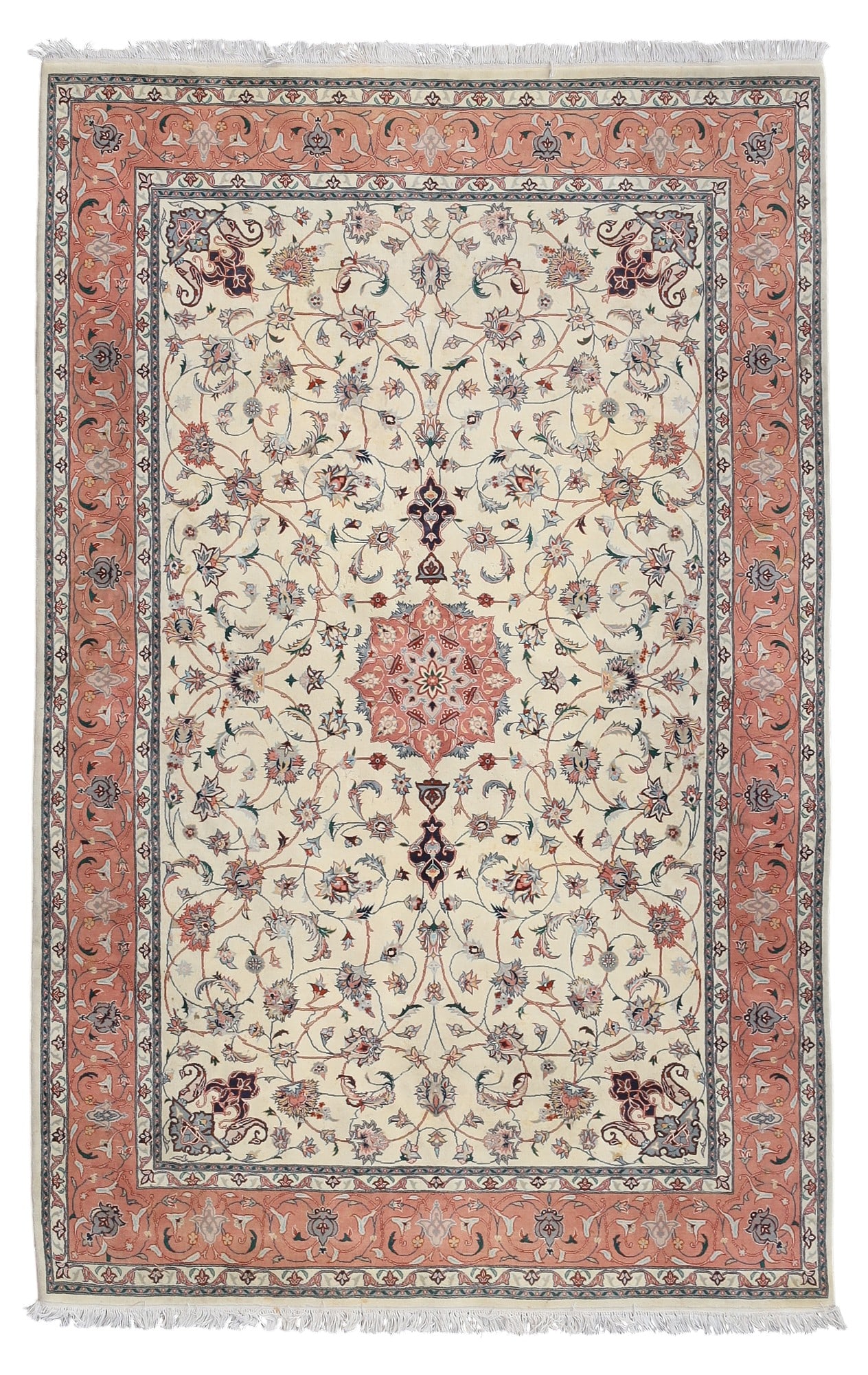 A Persian area rug (Tabriz): A Persian area rug (Tabriz) Approximately 9ft 5in x 6ft 1in (288x187cm)