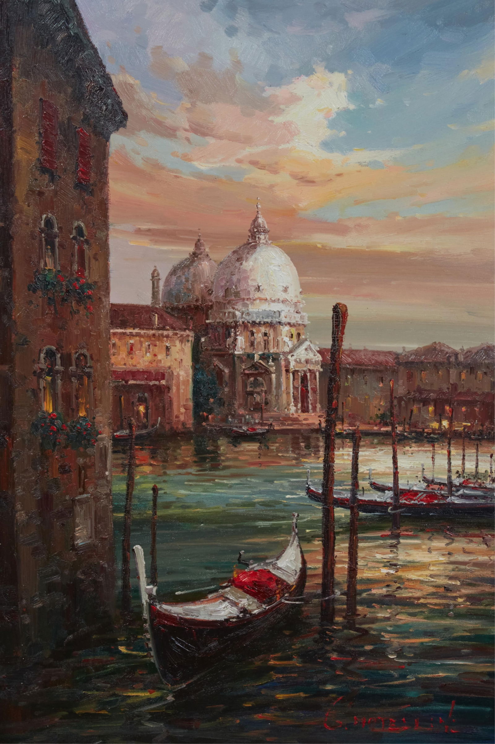 G. Motellini (Italy, 20th century), The Grand Canal, Venice, oil on canvas, 36 x 24in (92 x 61cm): G. Motellini (Italy, 20th century) The Grand Canal, Venice oil on canvas signed to lower right 36 x 24in (92 x 61cm)