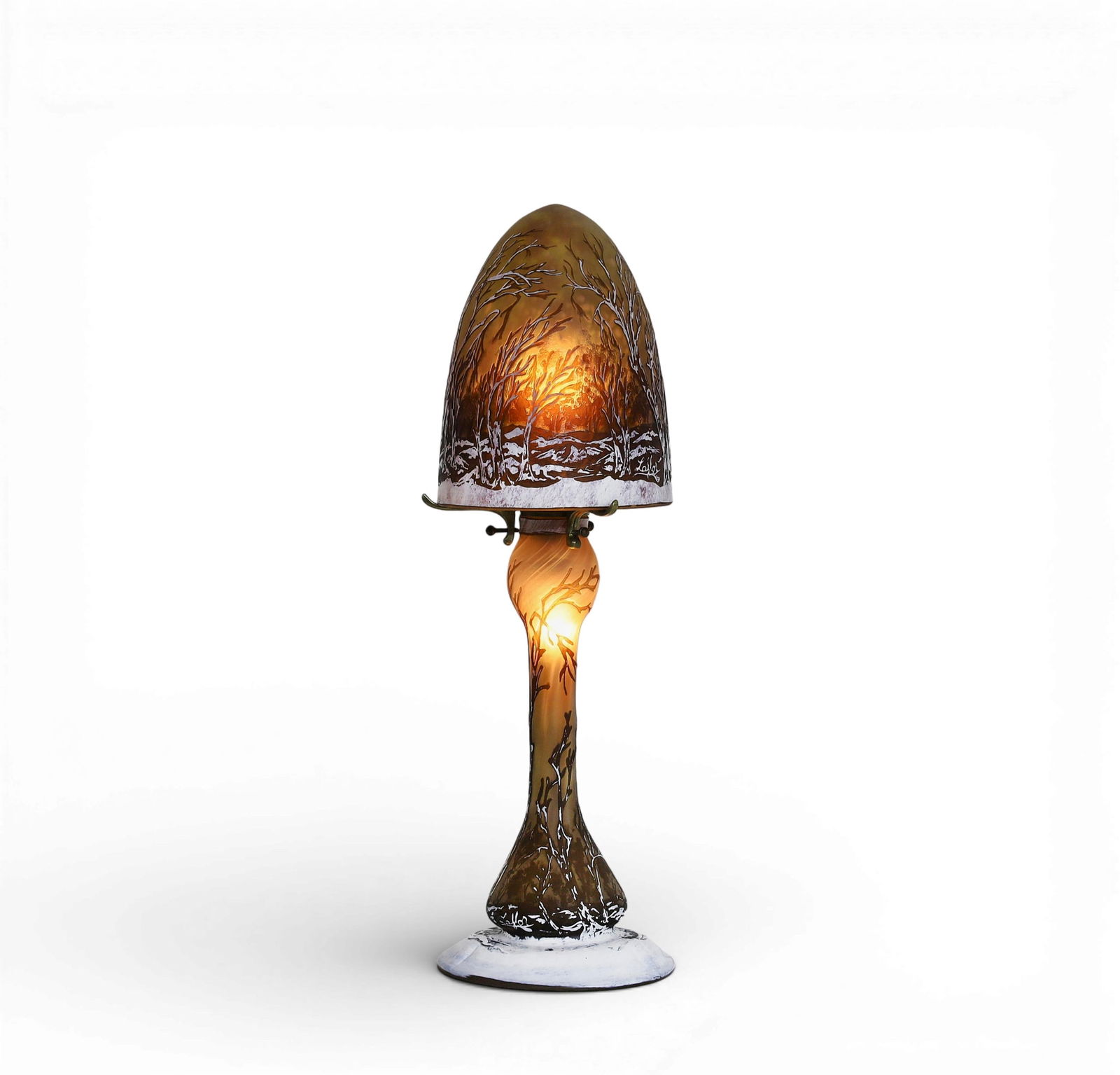 An art glass lamp with winter landscape (1 of 6)