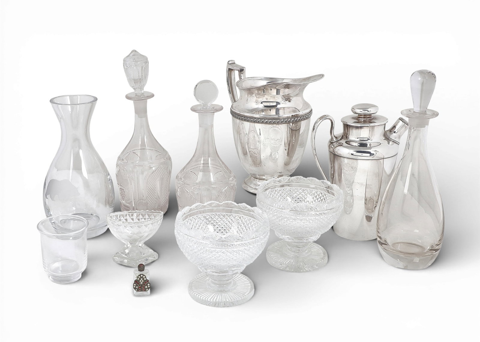 A group of assorted clear glass table articles (1 of 6)