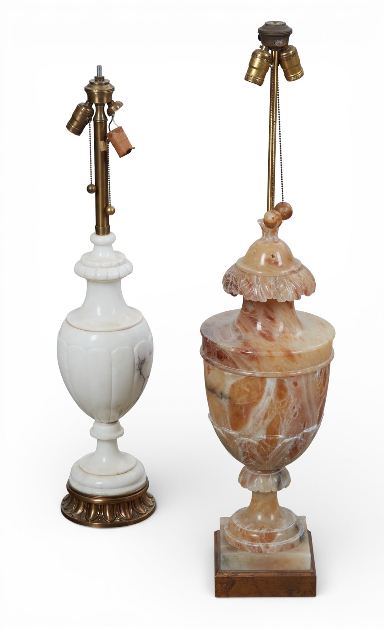 An Alabaster table lamp together with a marble table lamp (1 of 4)