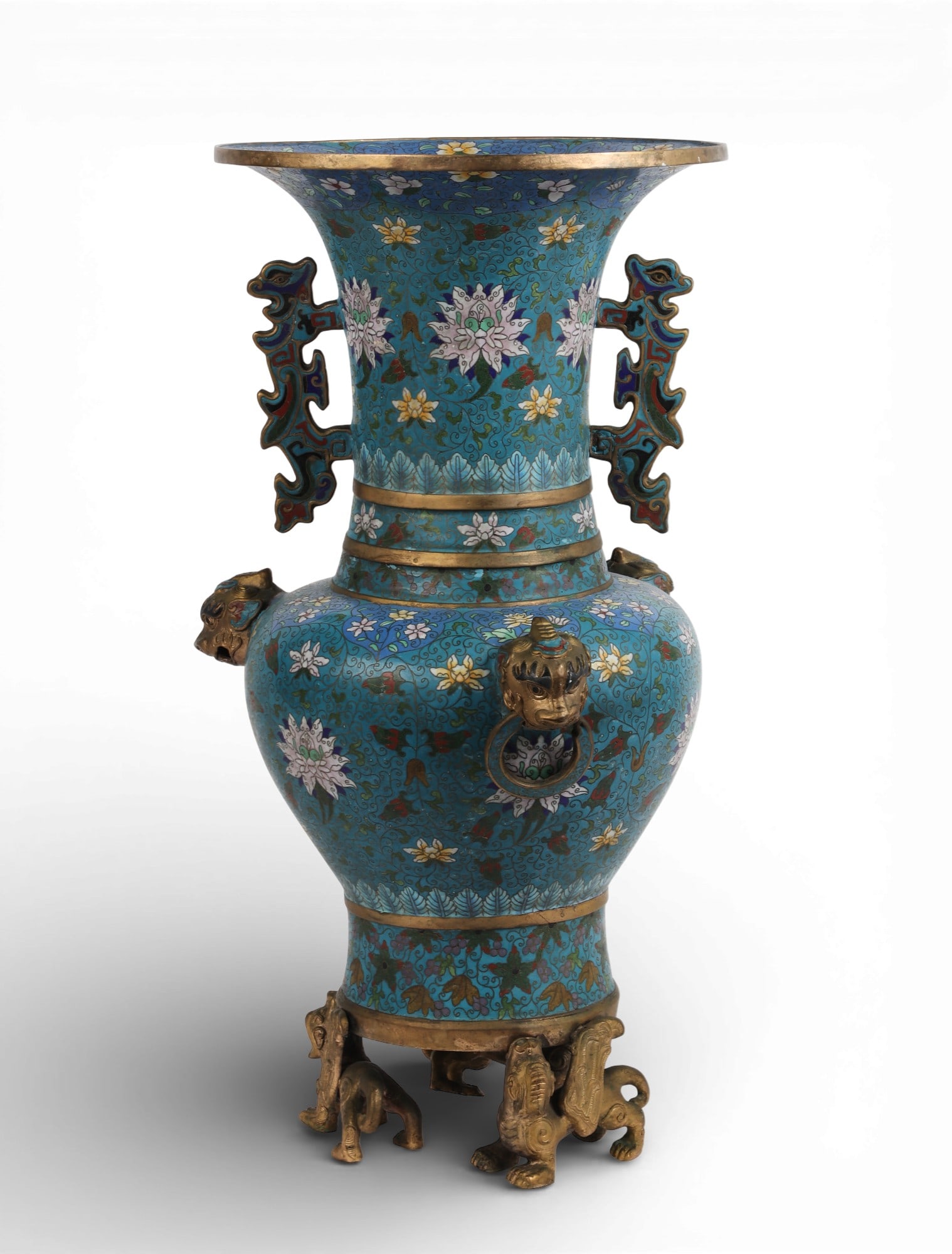 A large Chinese cloisonne vase, as is (1 of 5)