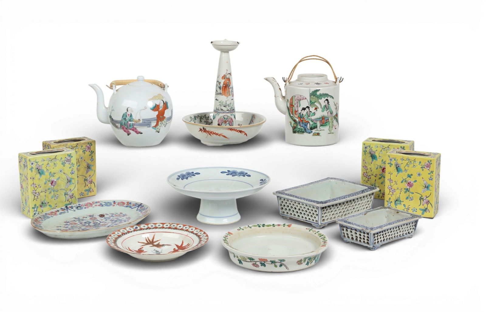 A group of thirteen Chinese porcelain table articles (1 of 5)