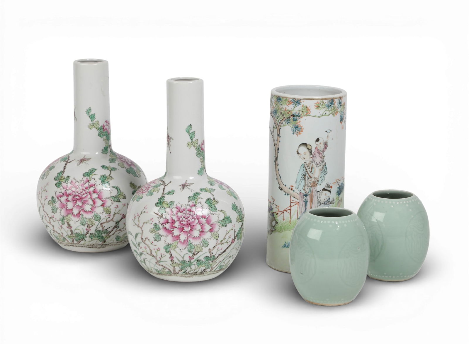 A group of five Asian vases (1 of 4)
