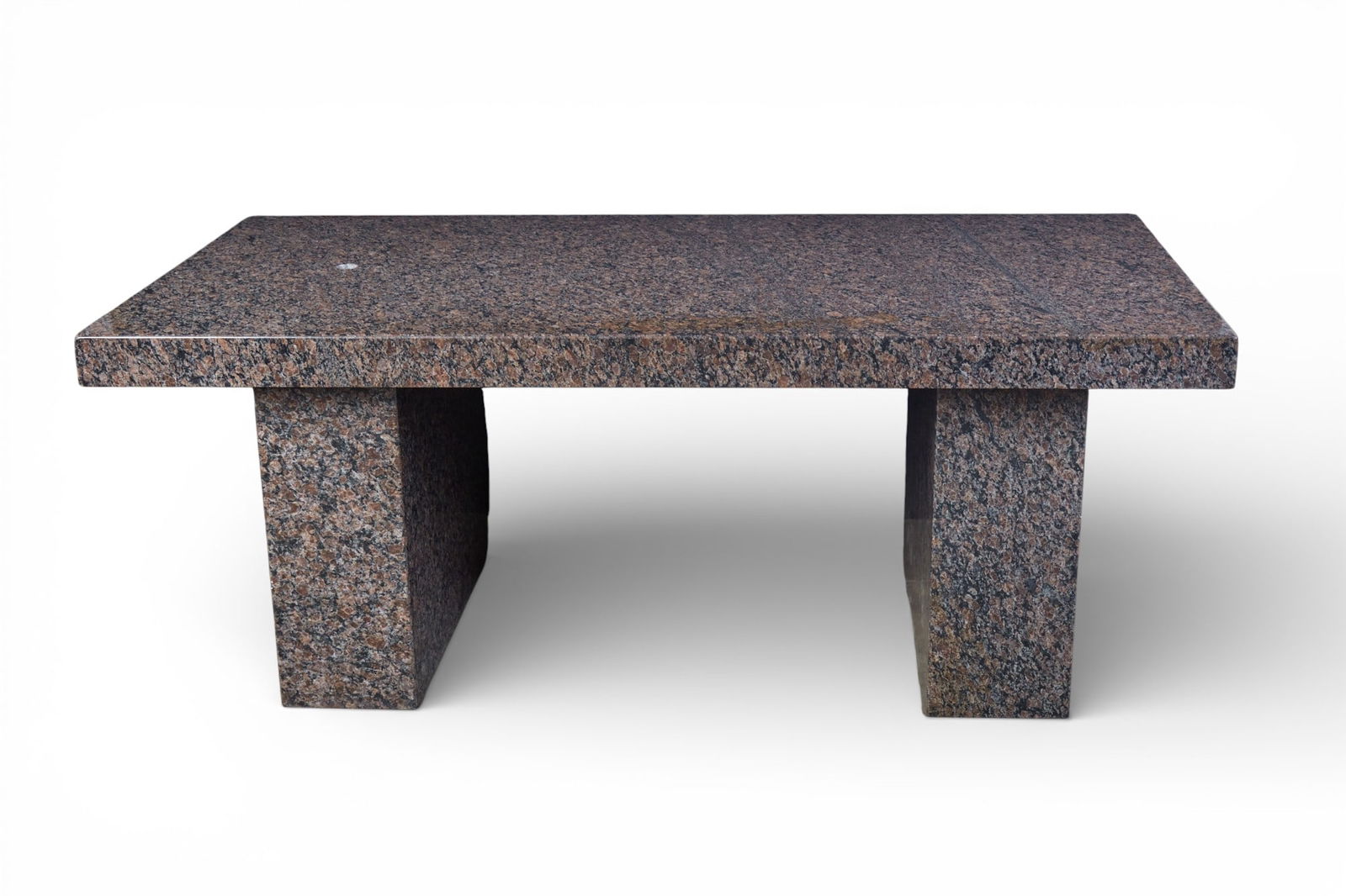 A polished granite desk with two pedestals (1 of 5)