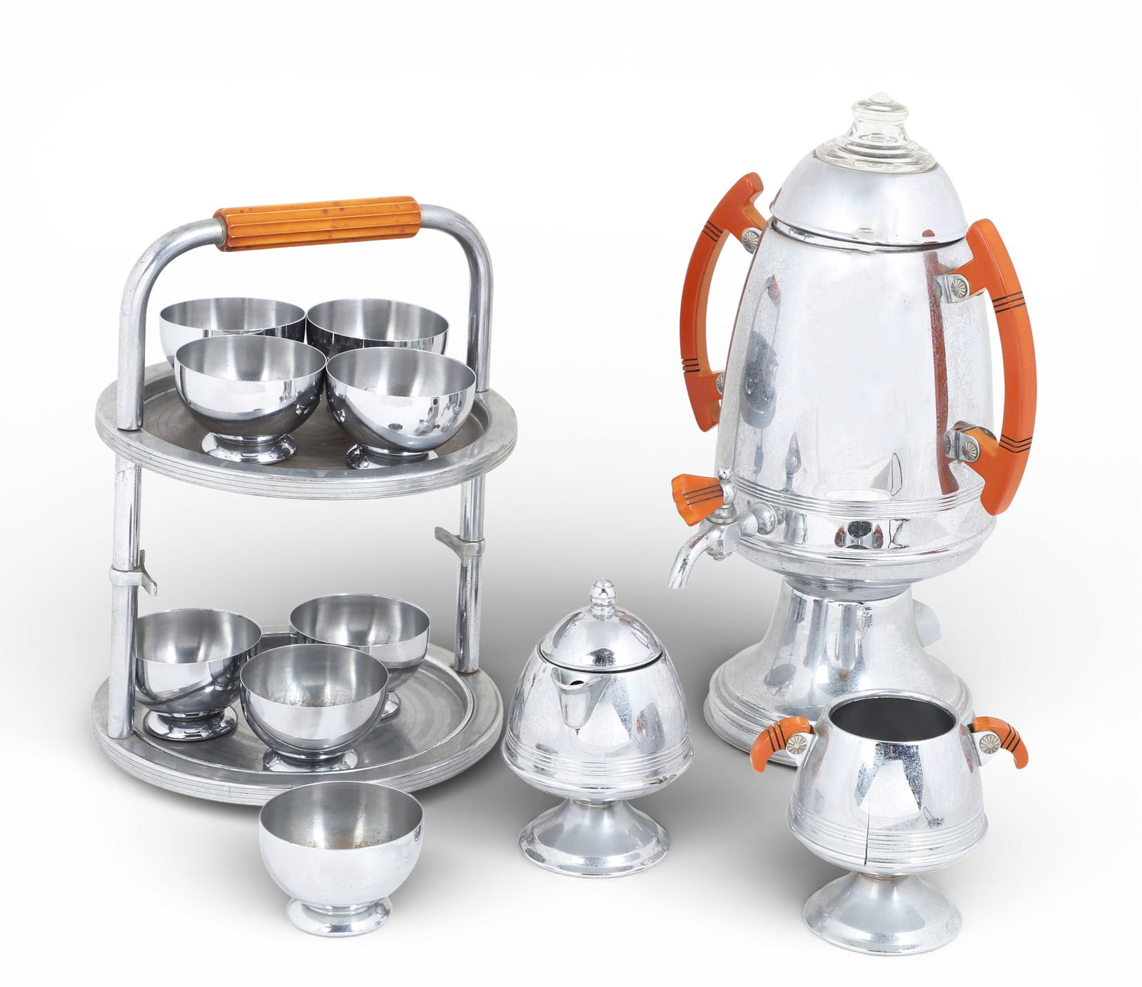 A group of art deco stainless steel items (1 of 5)